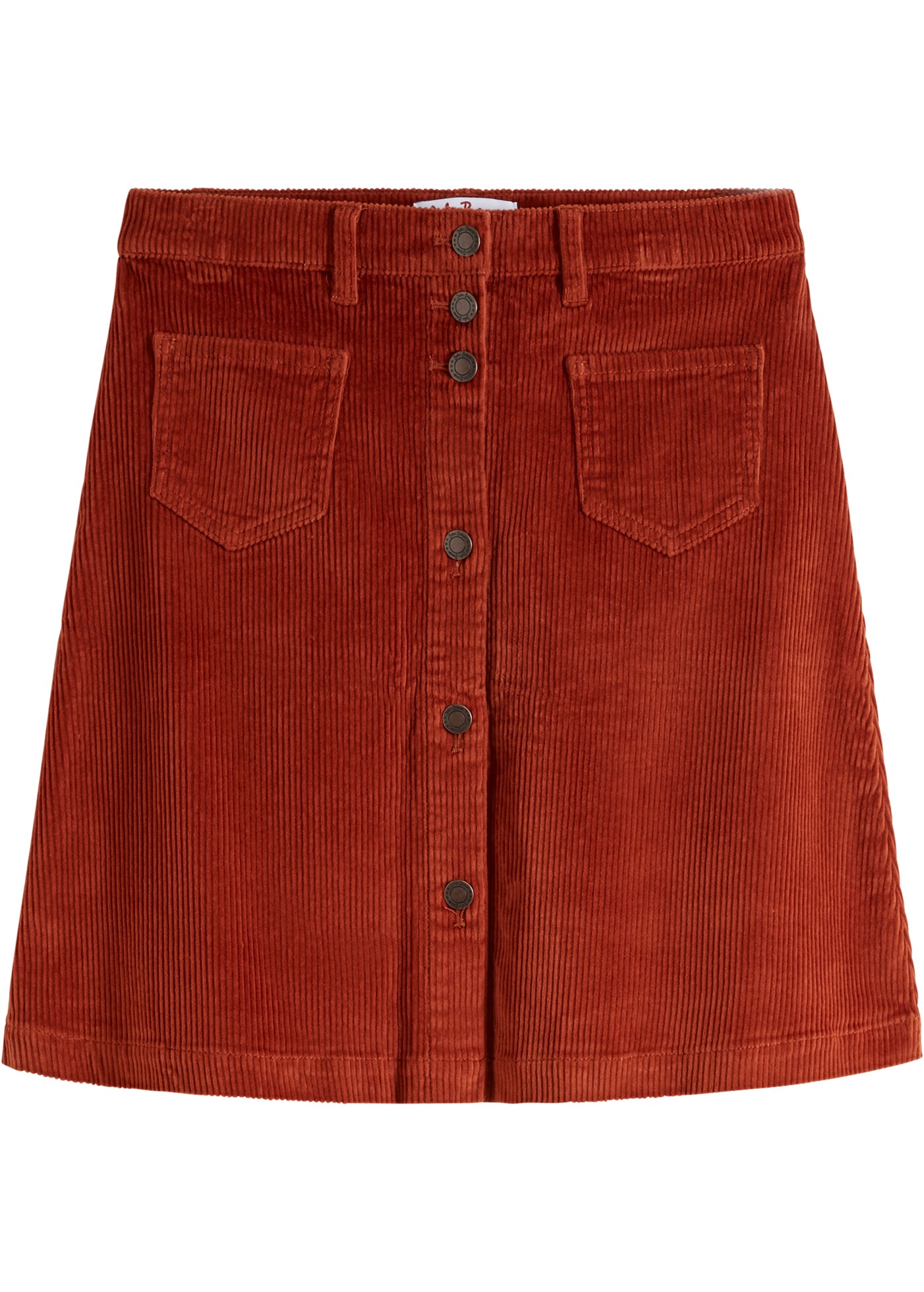 bonprix Cordrock »Stretch-Cordrock mit Knopfleiste« mit Knopfleiste, leicht ausgestellt