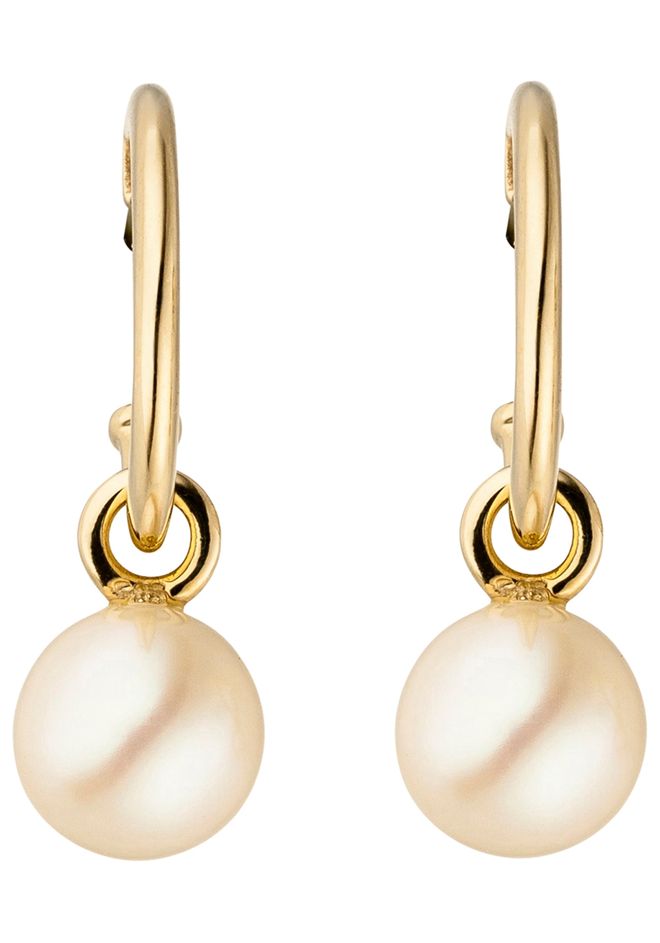 JOBO Perlenohrringe »Ohrringe Goldohrringe 20 mm lang« 585 Gold mit Perlen