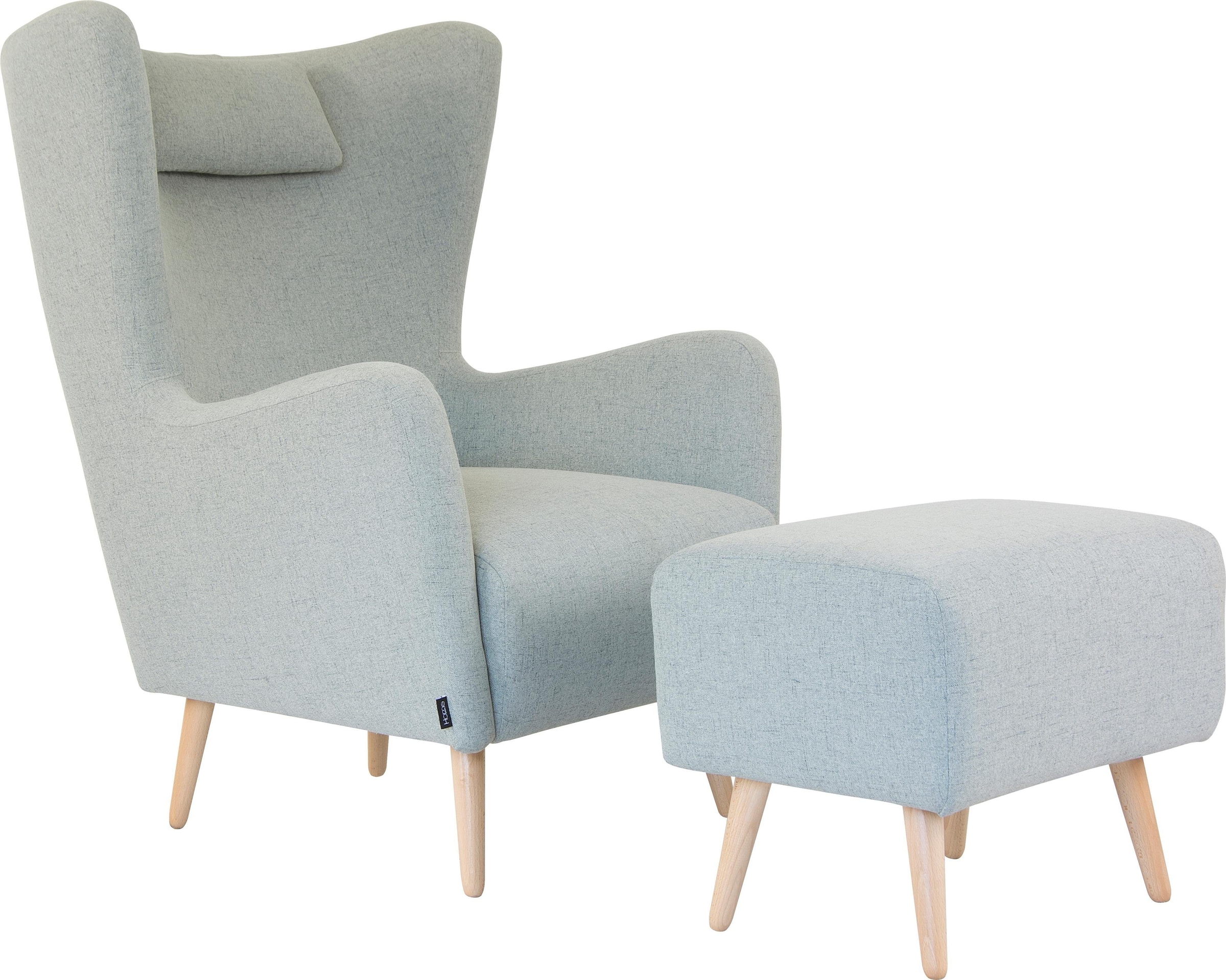 Home affaire Sessel »Telford auch in Fellimitat, Sessel B/T/H: 77/92/106 cm«, wahlweise mit und ohne Hocker, in vielen Bezugsqualitäten, Ohrensessel