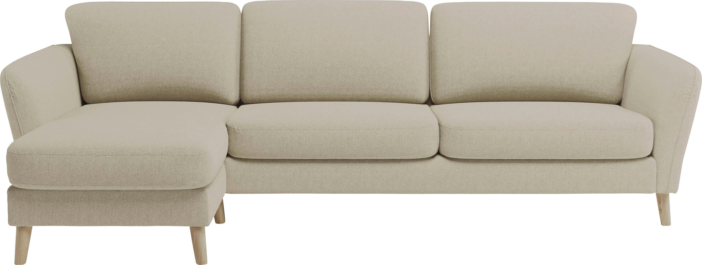 Home affaire Ecksofa »MARSEILLE (279/152cm),L-Form, Rec. rechts/links«, Massivholzbeine aus Eiche, in verschieden Bezügen und Farbvarianten