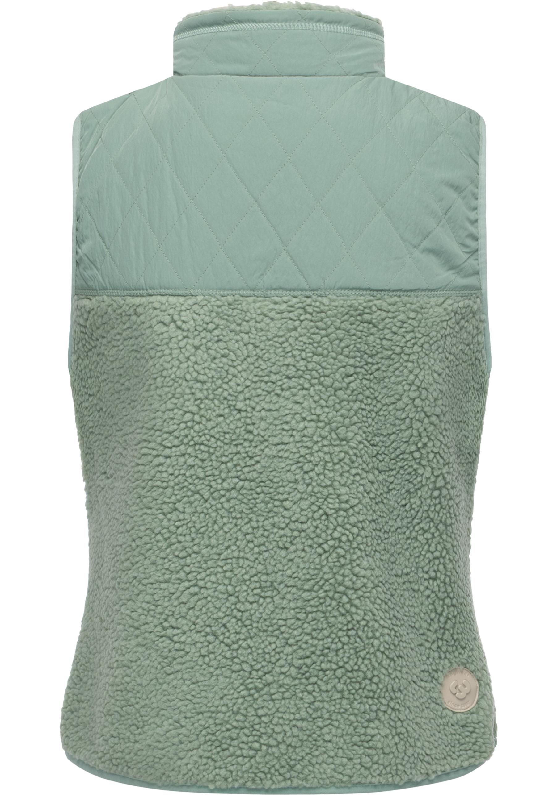 Thumbnail - Ragwear Plüschweste "Junkin Bonded" warme Damen Weste aus Materialmix mit Teddy-Fleece