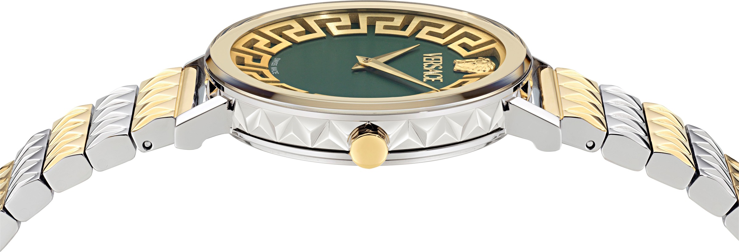 Versace Quarzuhr »VERSACE DAEDALUS«, Armbanduhr, Damenuhr, Swiss Made, Edelstahlarmband, analog, Saphirglas
