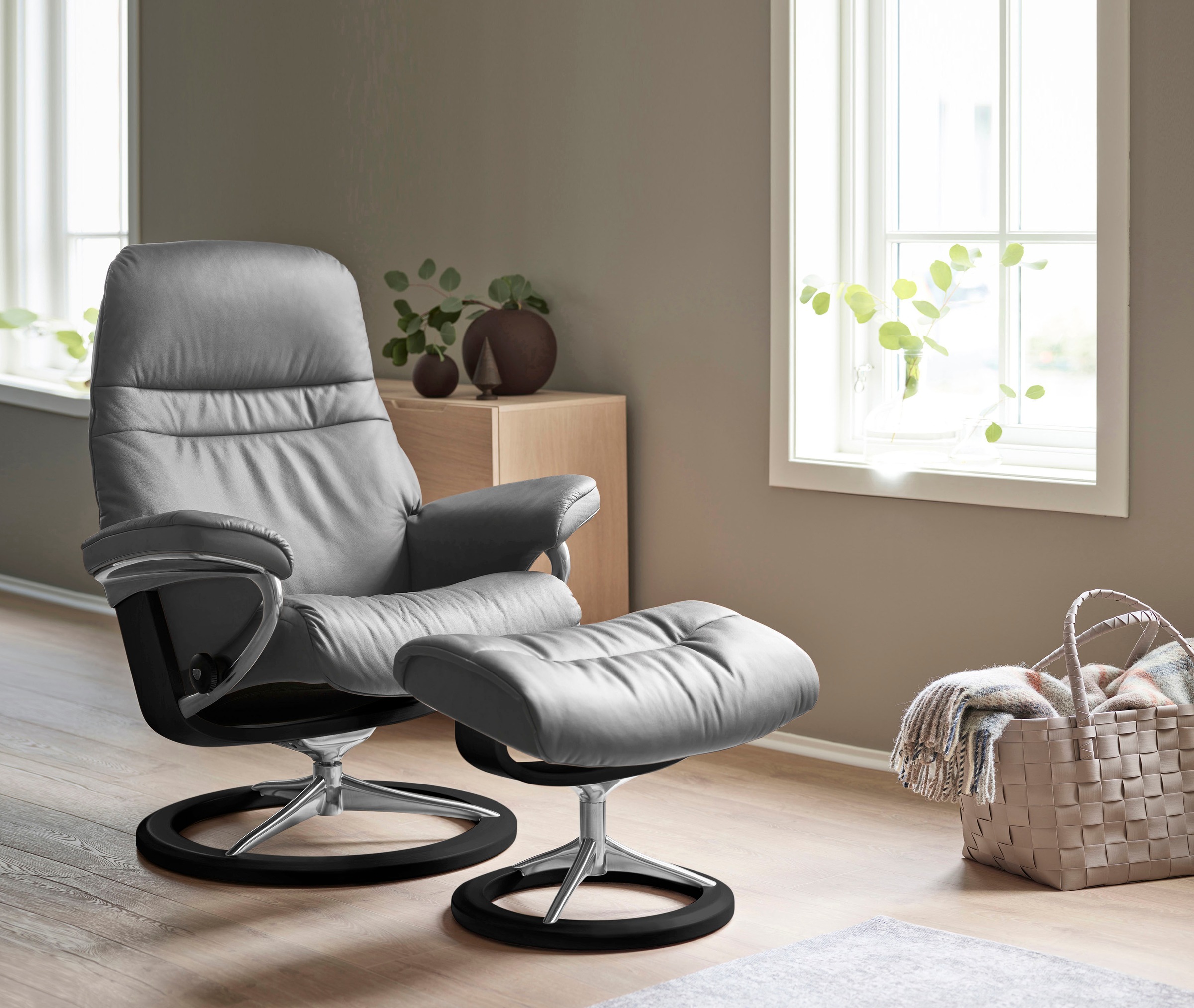 Stressless Relaxsessel "Sunrise", (Set, Relaxsessel mit Hocker), mit Signat günstig online kaufen