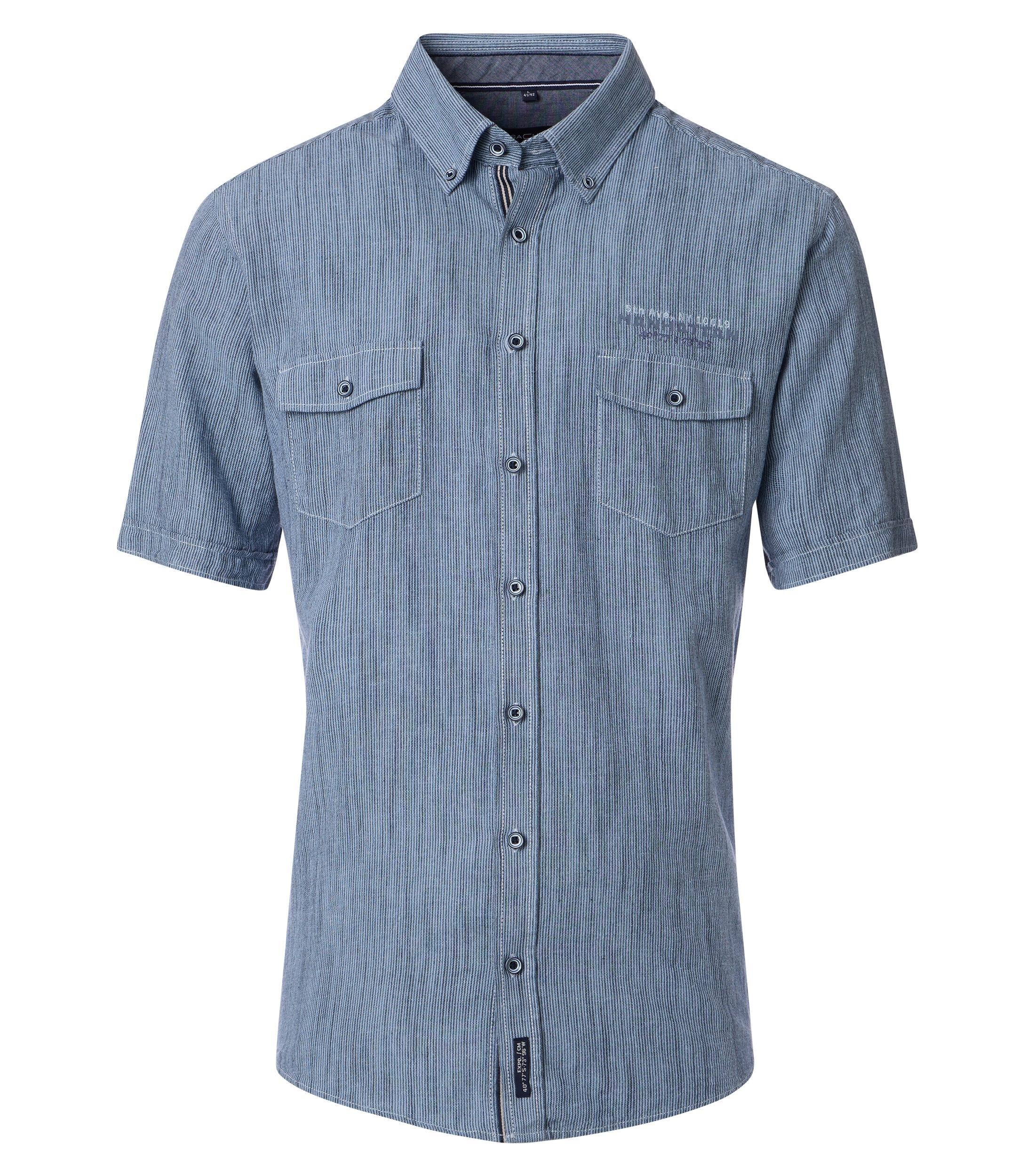 CASAMODA Kurzarmhemd "CASAMODA Leinenhemd Kurzarm gestreift" günstig online kaufen