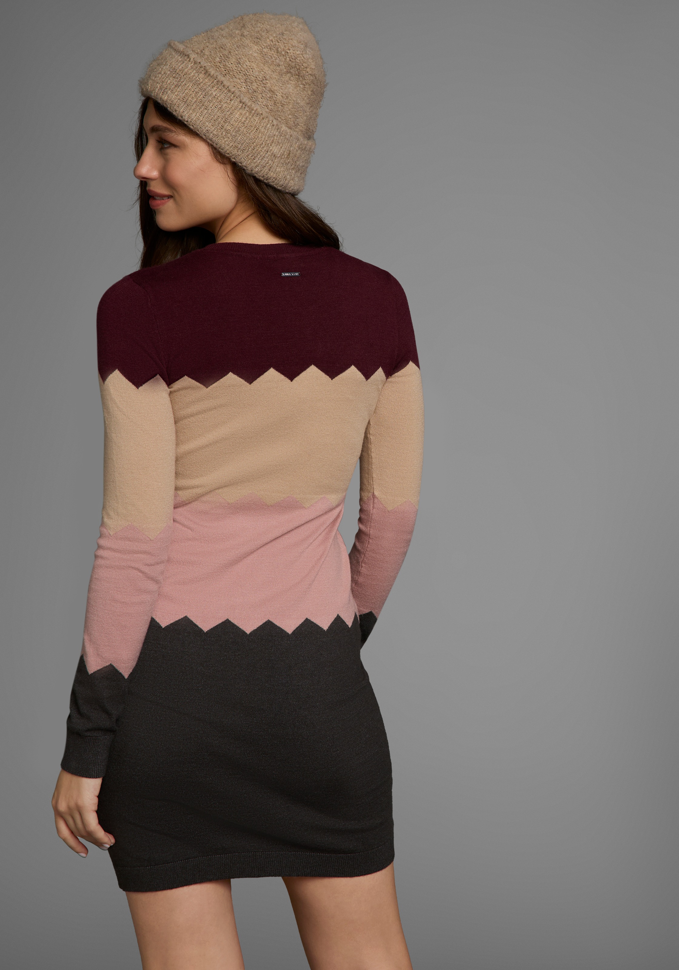 Thumbnail - Laura Scott Strickkleid figurbetont, mit besonderem Streifenmuster