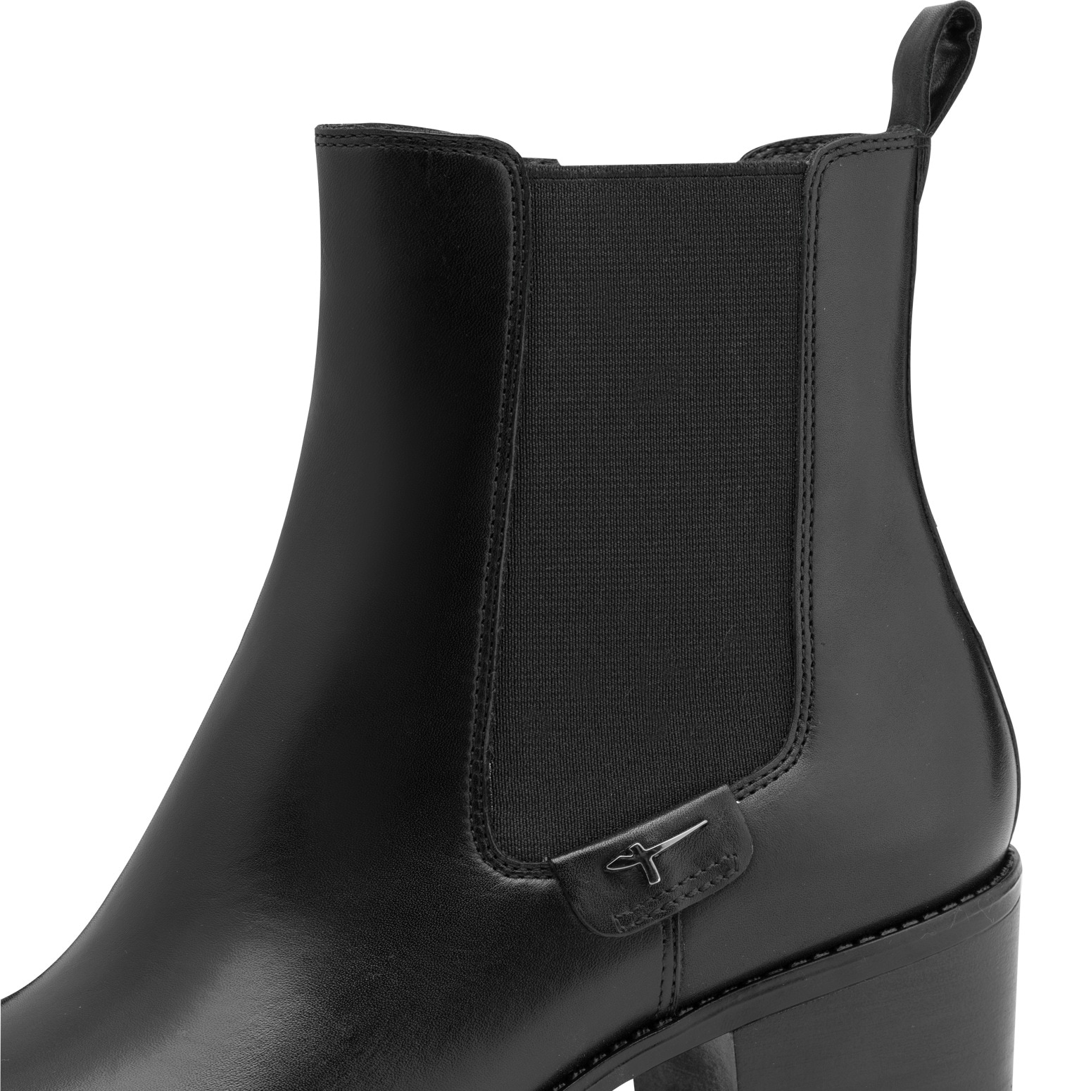 Tamaris Chelseaboots, Blockabsatz, Westernstiefelette mit Stretcheinsatz außen