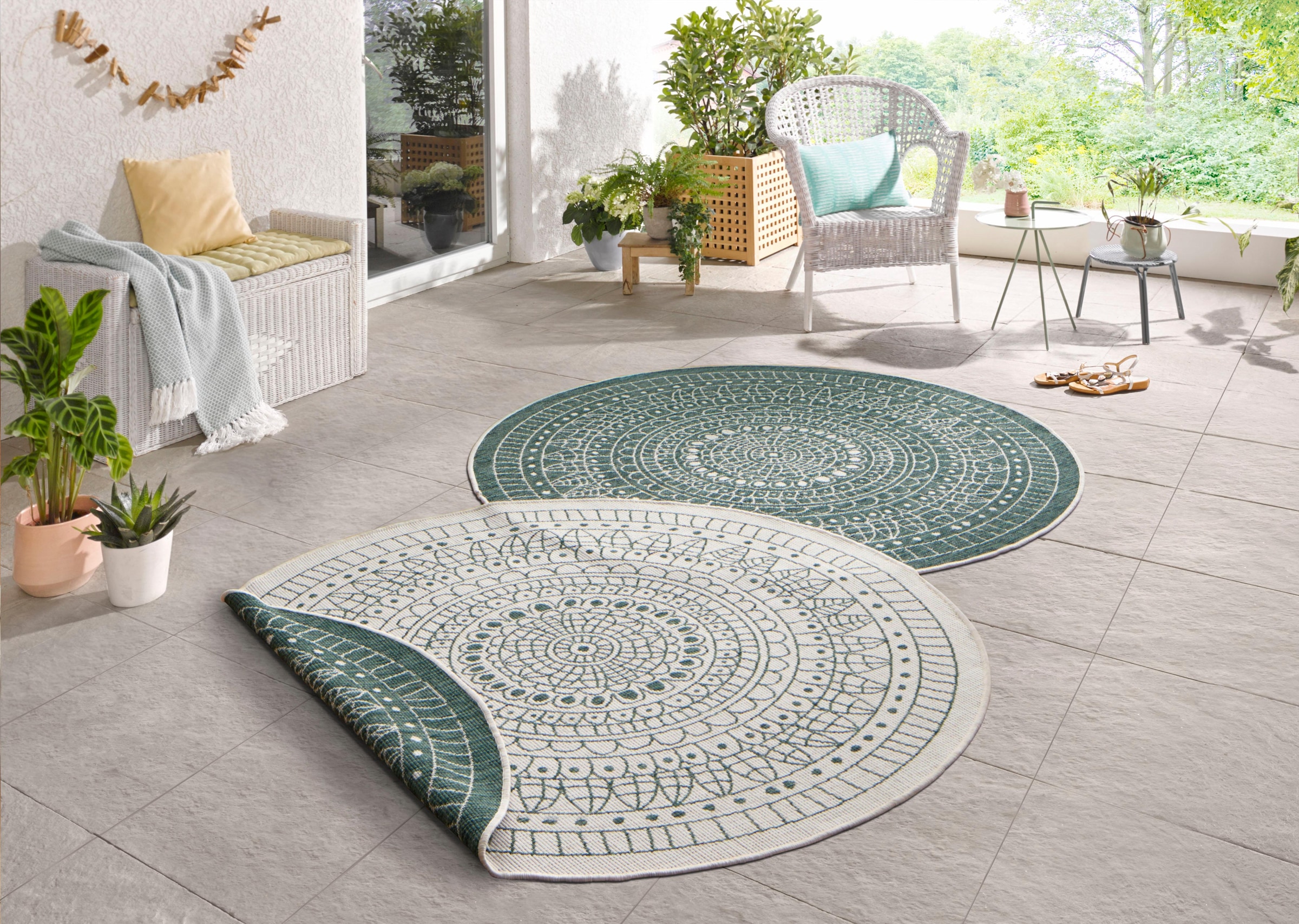 Balkon, rund, Garten, Outdoor, NORTHRUGS BAUR Wendeteppich«, | Wohnzimmer, Wetterfest, »Porto In-& Teppich Wasserfest