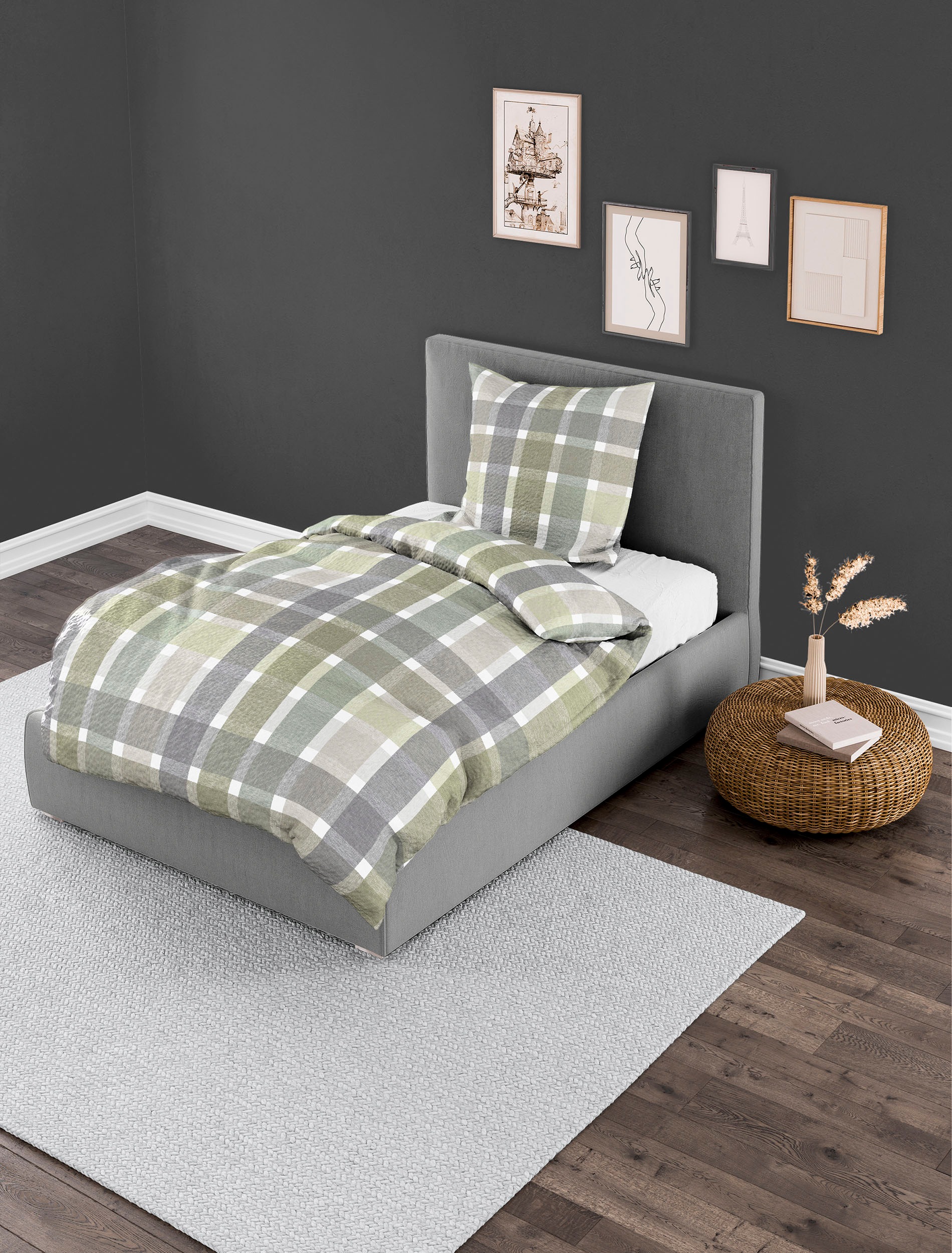 BIERBAUM Bettwäsche "Bettwäsche 4080" 2 Stk. Mako-Satin, 100 % Baumwolle, p günstig online kaufen