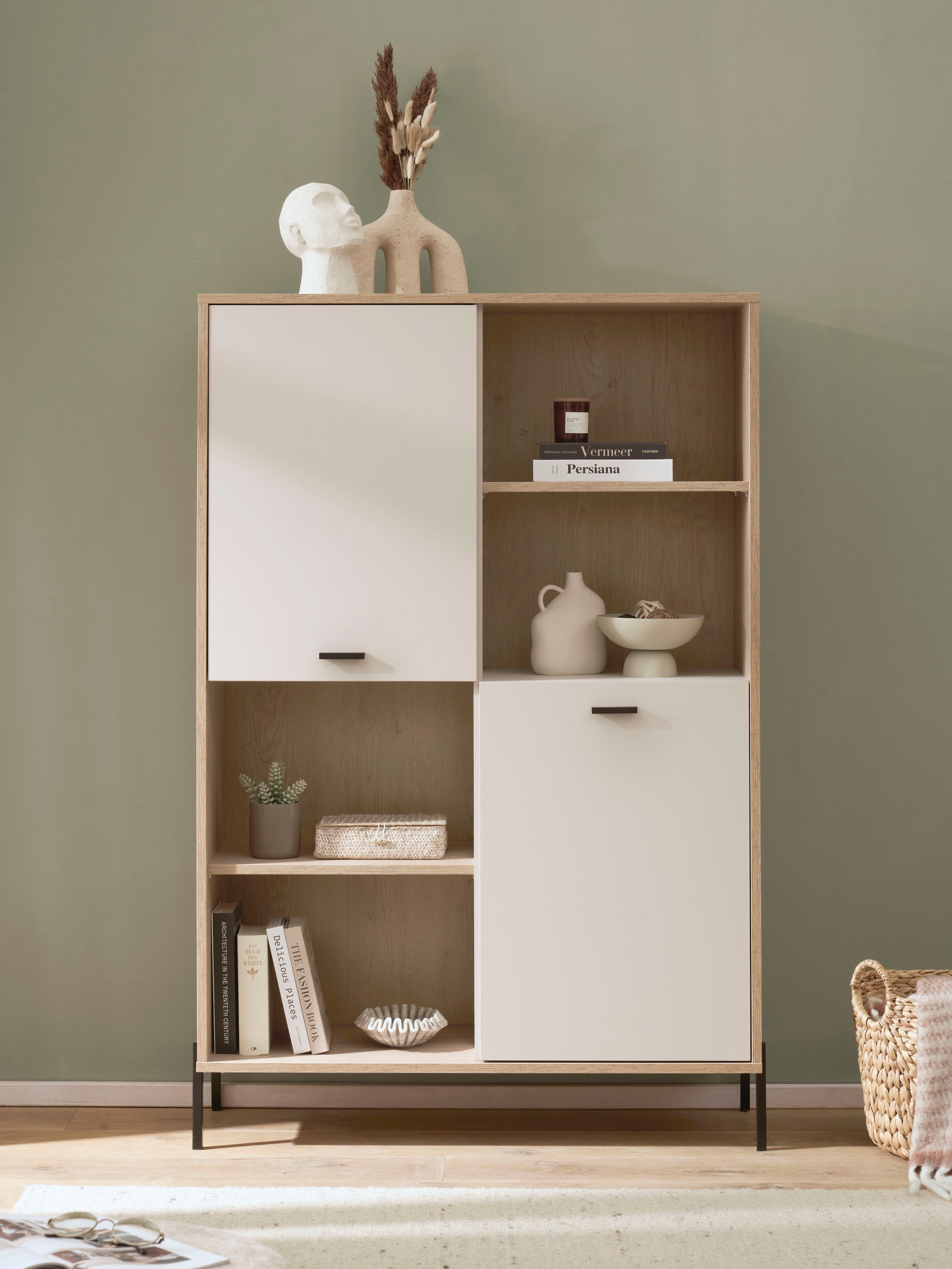 Home affaire Regalelement "Fredericia, modernes Regal, Kommode in Kaschmir, Highboard, Standregal" ausreichend Stauraum, offene & geschlossene Fächer, 105 cm breit