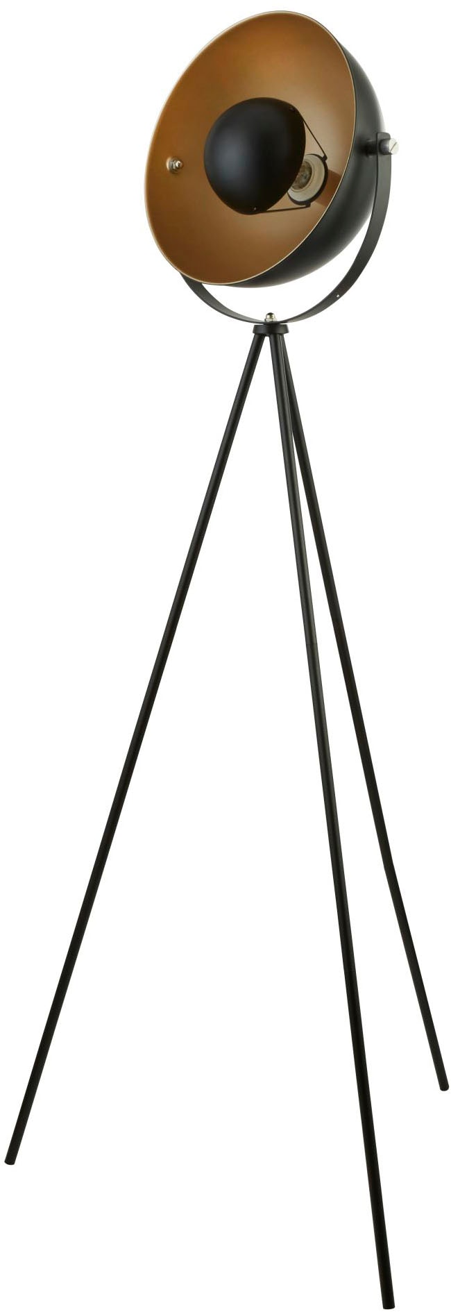 Searchlight Baustrahler »Blink Tripod Floor Lamp - Schwarz mattes Metall & Gold« E27 1 Stk.