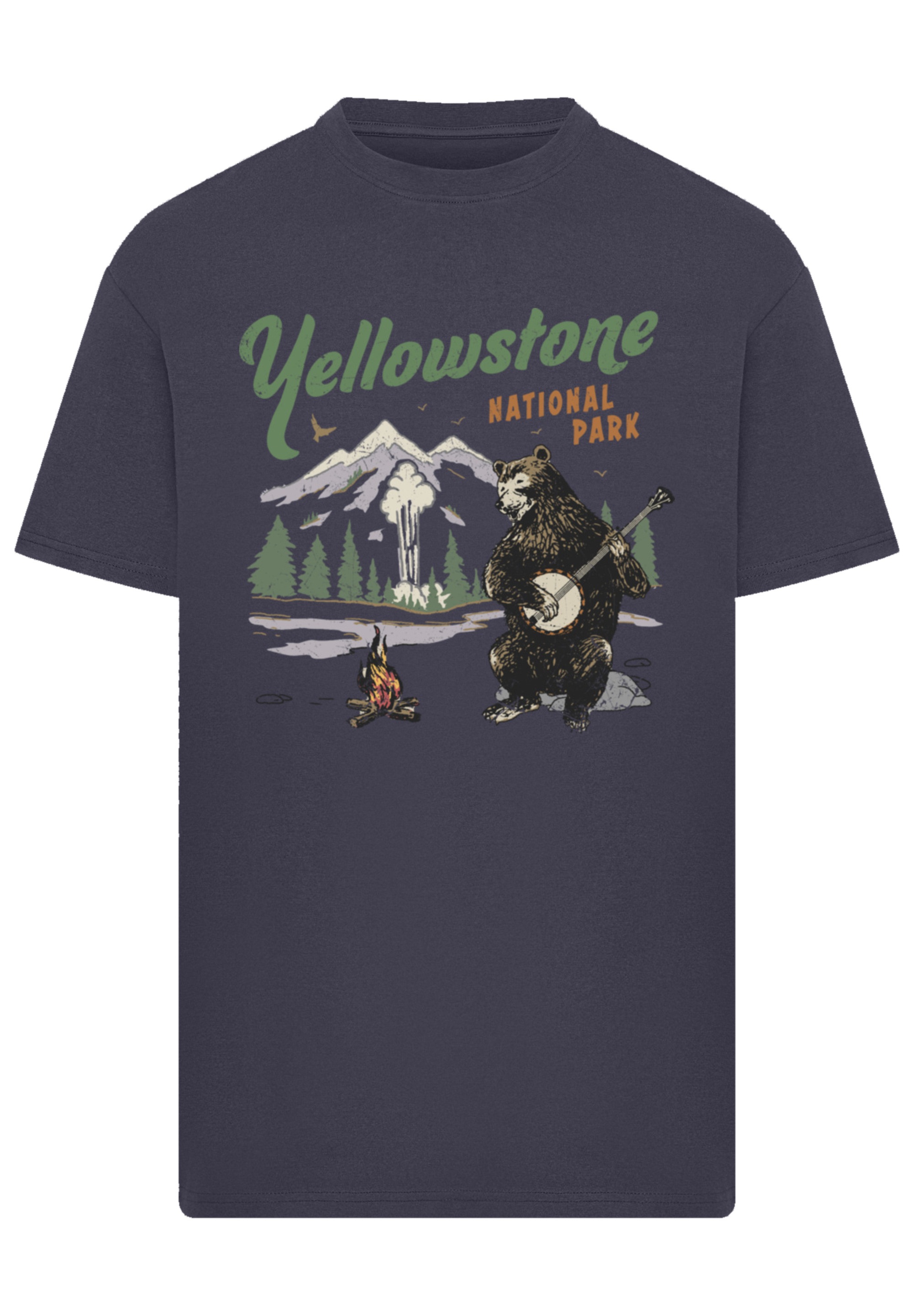F4NT4STIC T-Shirt "US National Parks Yellowstone Bear Playing Banjo", Premi günstig online kaufen