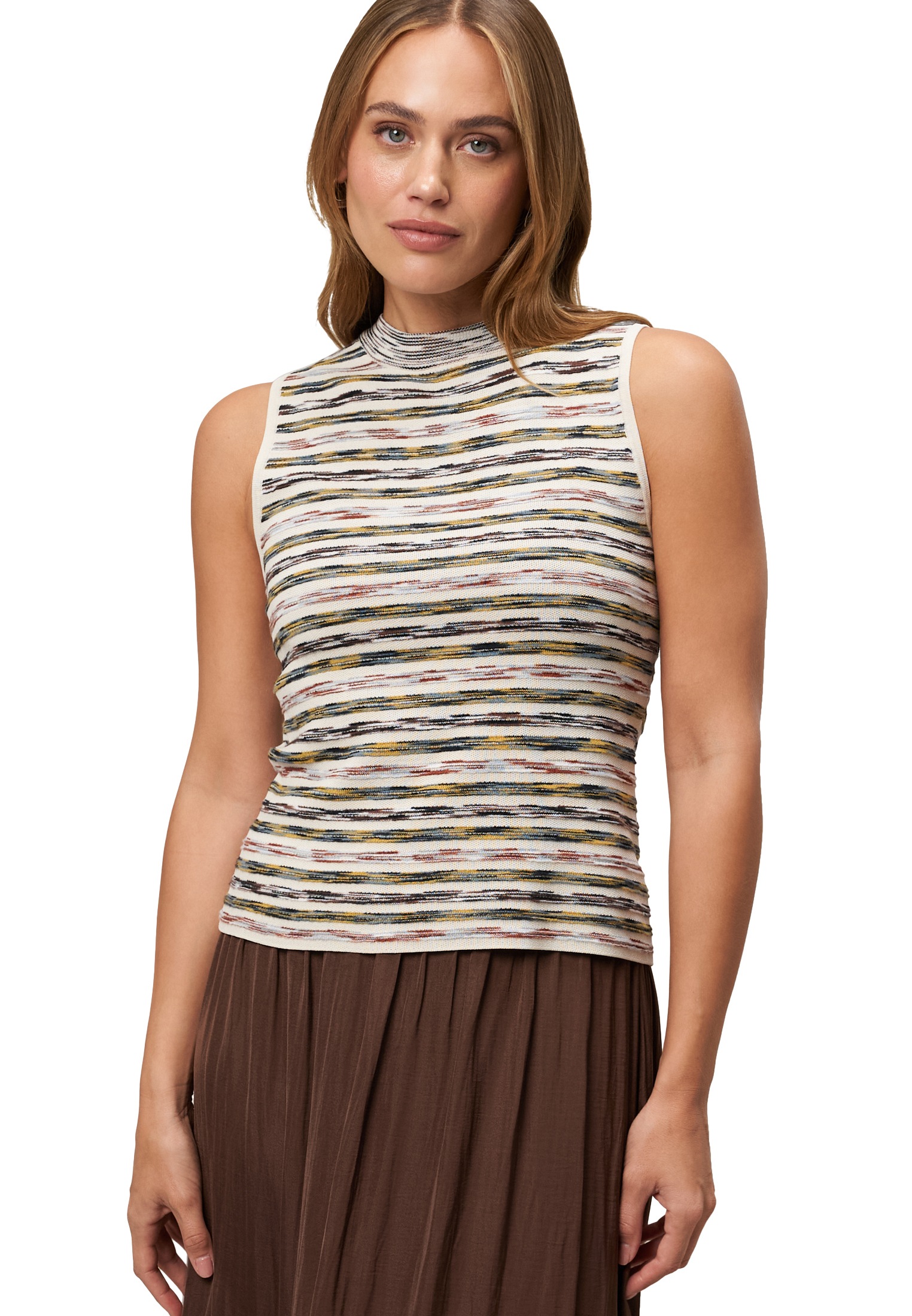 Zero Strickpullover "Damen Stricktop mit Streifen" 1 Stk. tlg. Plain/ohne D günstig online kaufen
