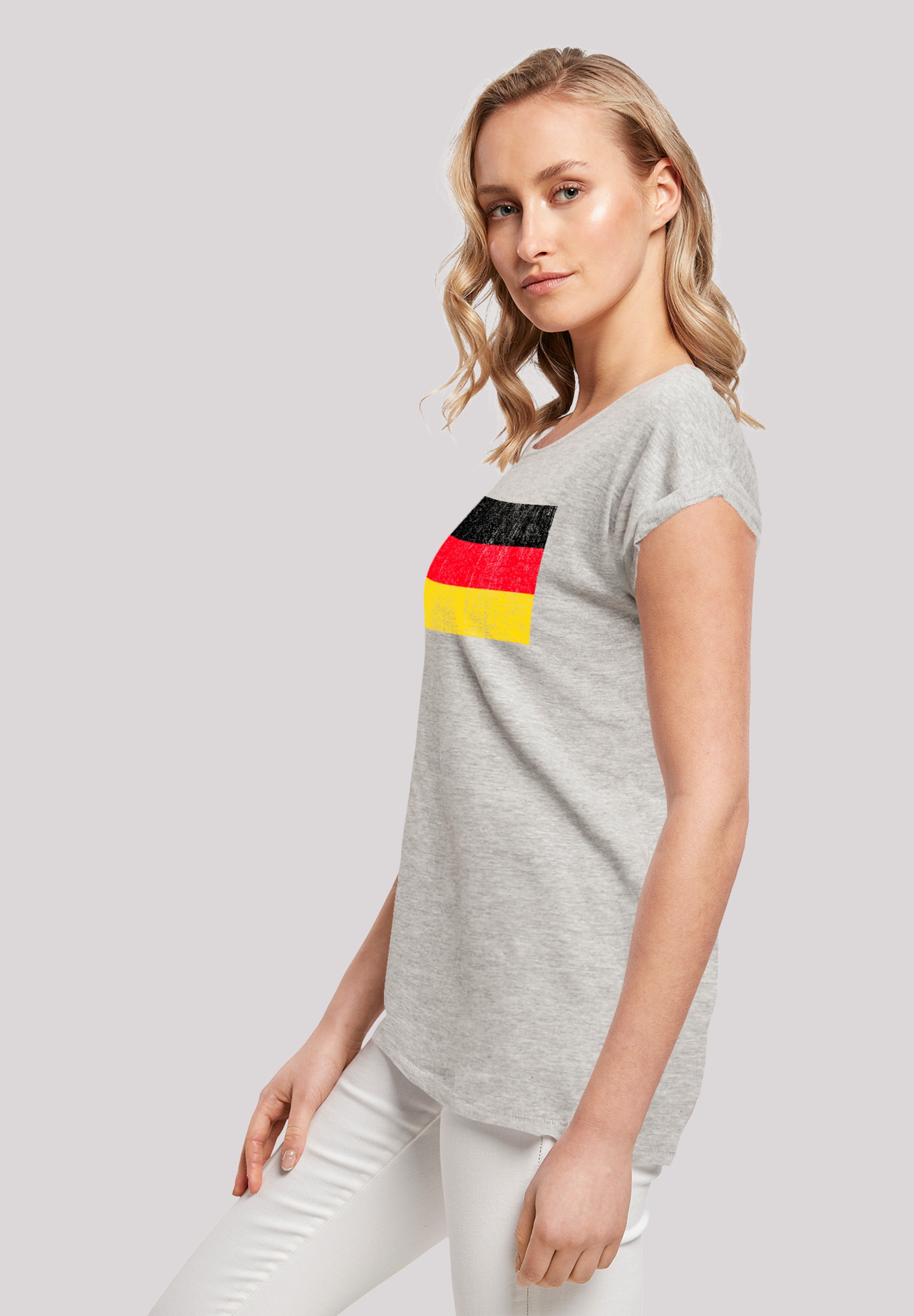 Black Friday BAUR »Germany Deutschland | Print F4NT4STIC Flagge T-Shirt distressed«