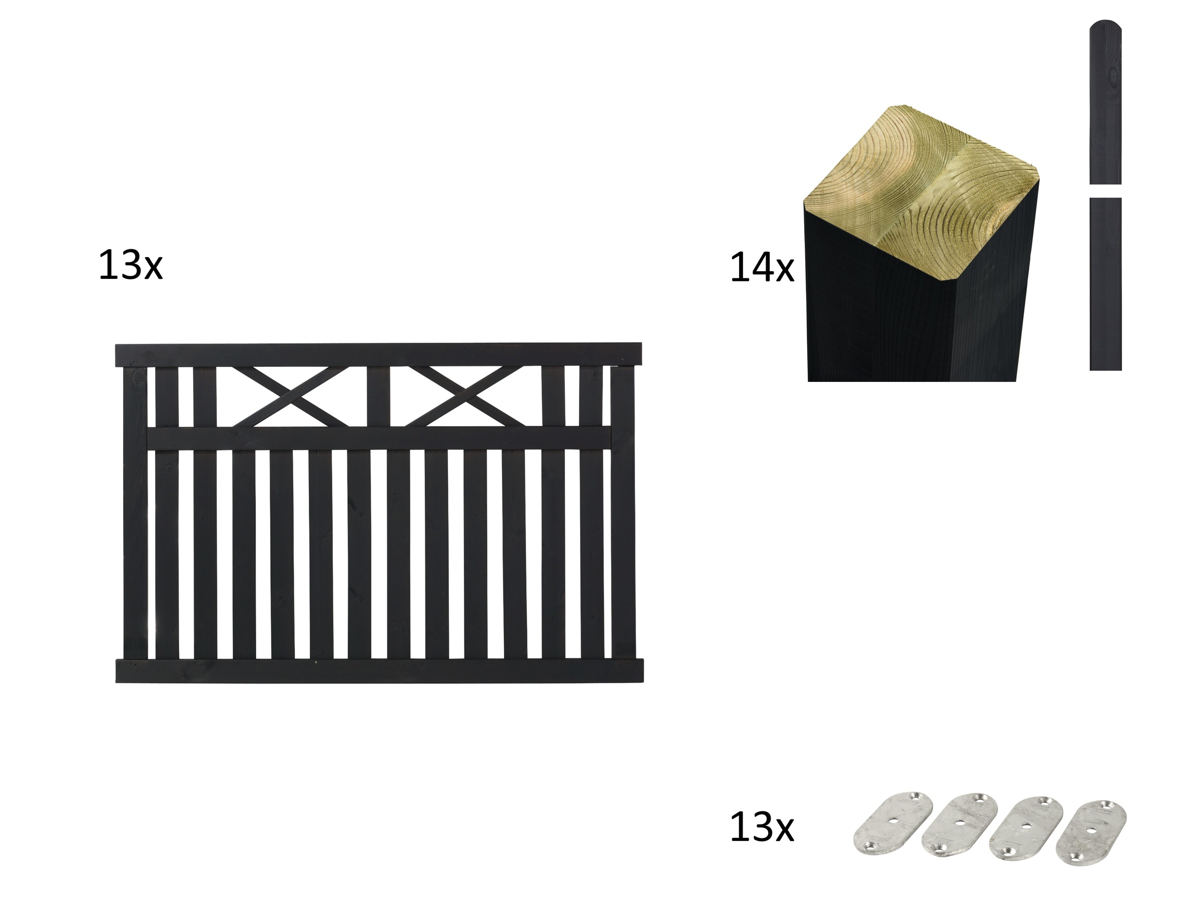 PLUS Gartenzaun »Vinesse«, Höhe: 96 cm, Gesamtlänge: 4,86 bis 23,94 m