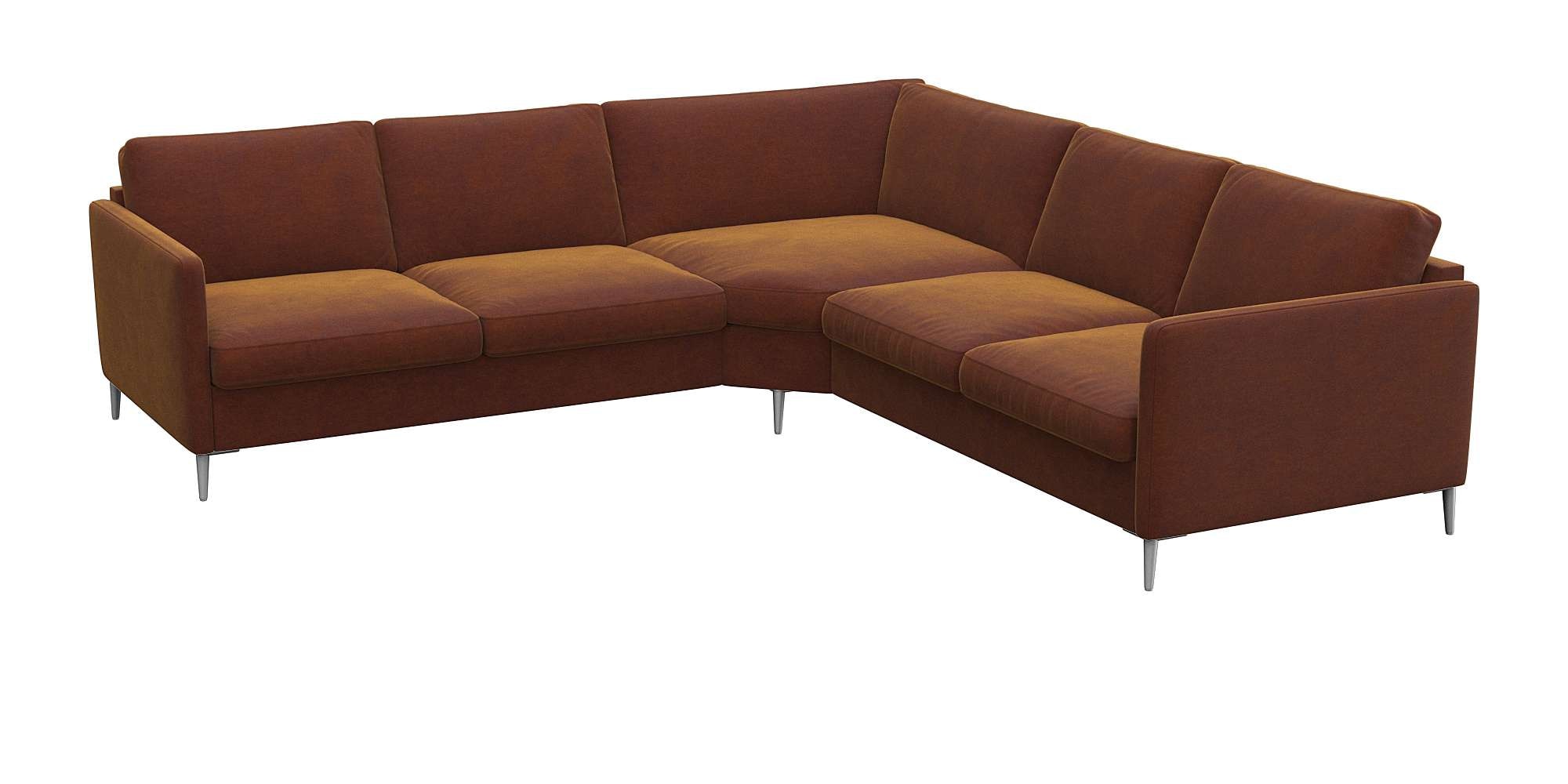FLEXLUX Ecksofa »Fiore, gleichschenklig, bequem durch hochwertigem Sitzaufbau«, schmale Armlehnen, super Sitzkomfort durch Kaltschaum, Füße Alu