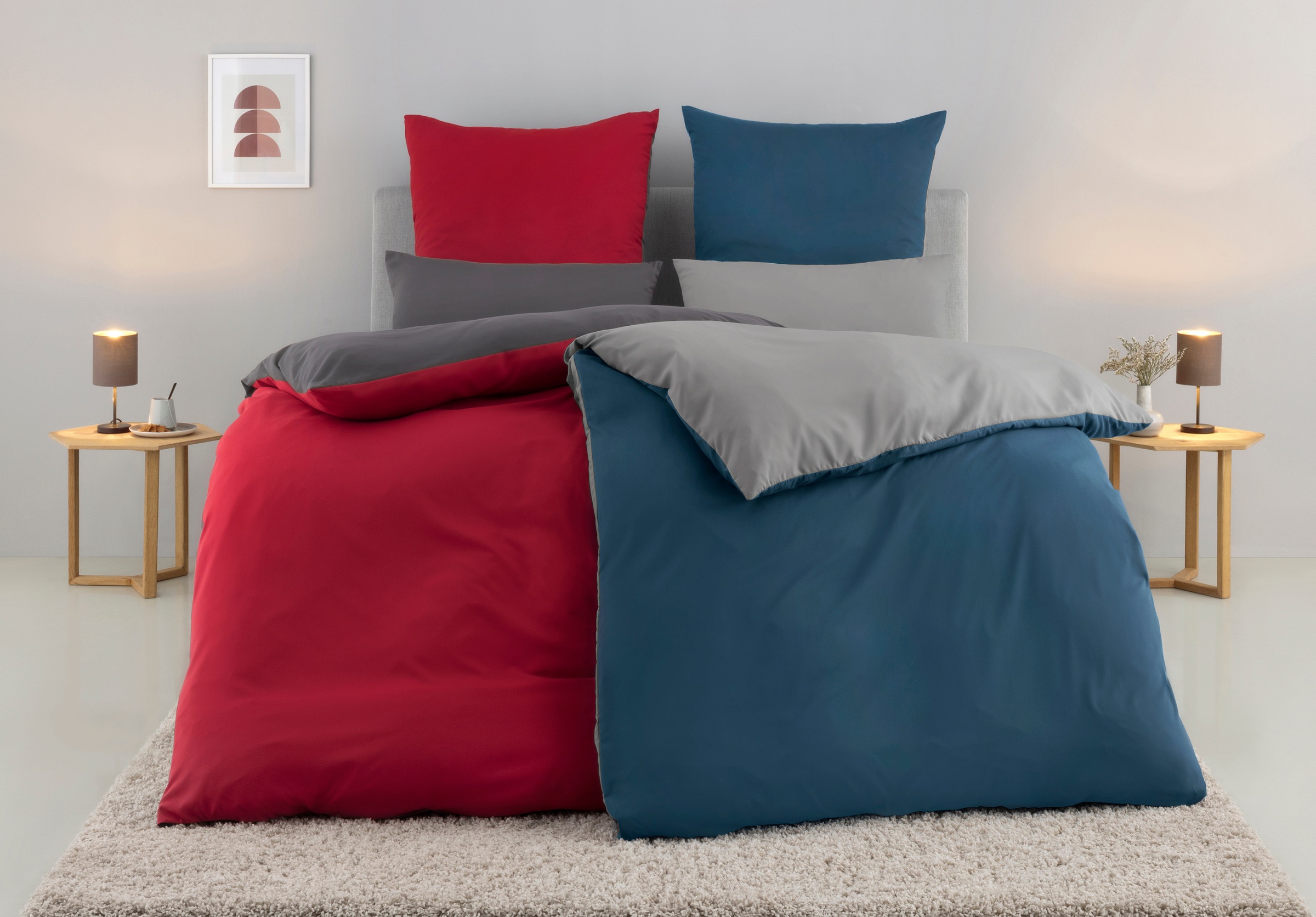 my home Bettwäsche "Desner2" 3 tlg. Premium Qualität, sehr weich, uni, ab 1 günstig online kaufen