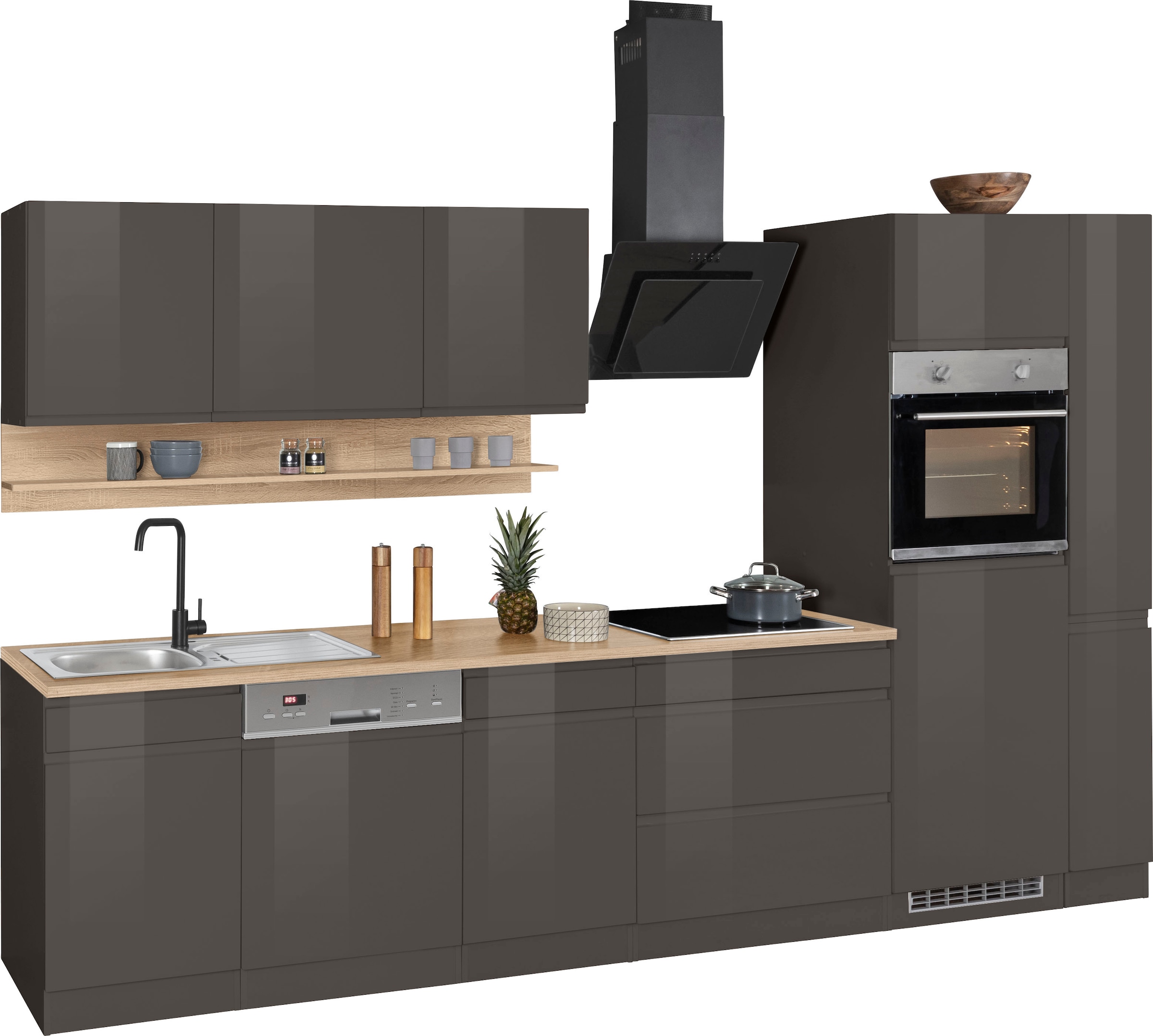KOCHSTATION Küchenzeile »KS-Virginia«, Breite 330 cm, mit E-Geräten