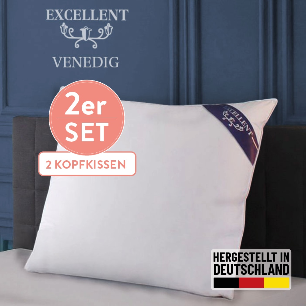 Excellent 3-Kammer-Kopfkissen "Venedig" Füllung: weisseneueDaunenundFedernK günstig online kaufen