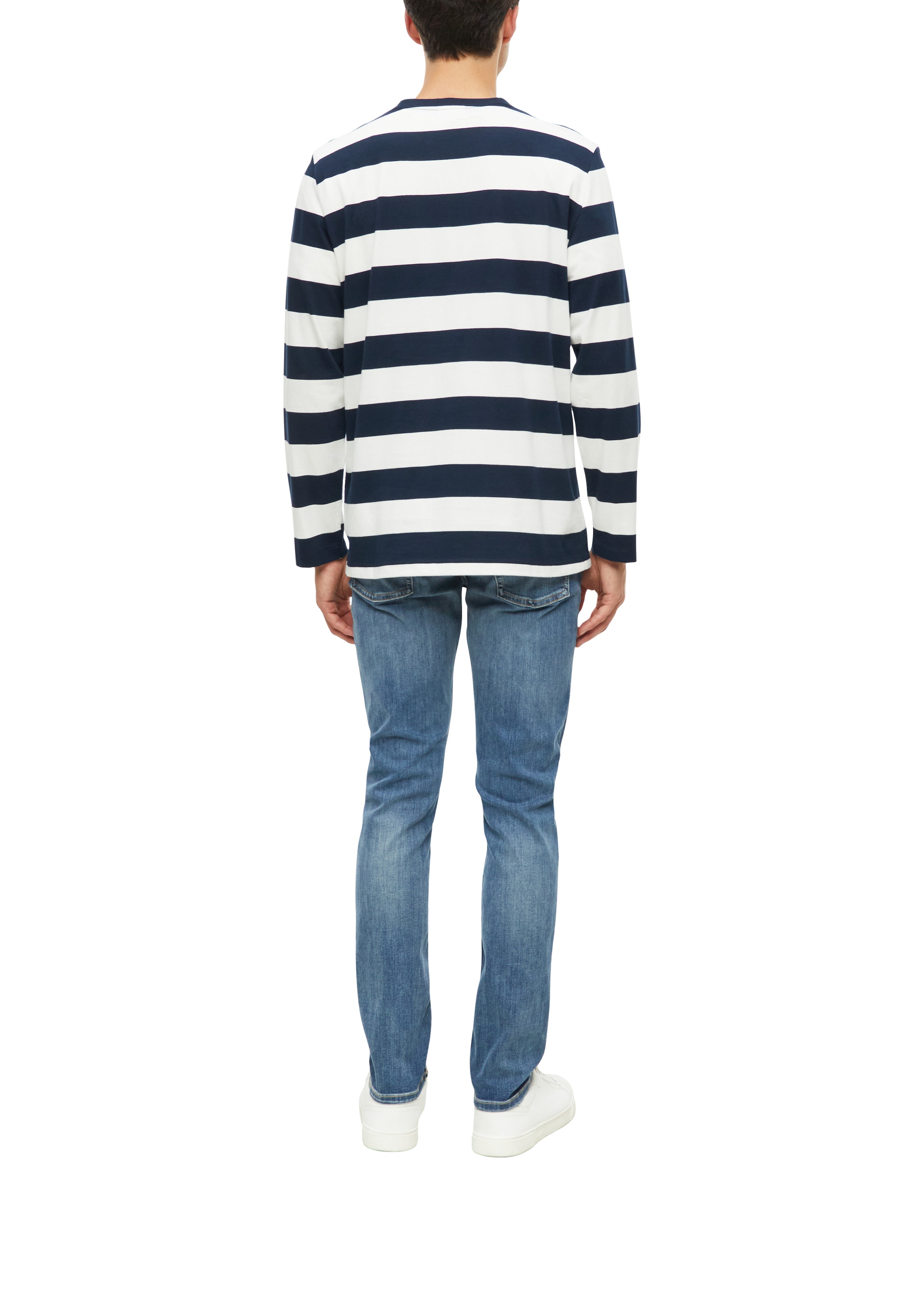 s.Oliver Langarmshirt im Streifen-Look / Baumwolle / Rundhals