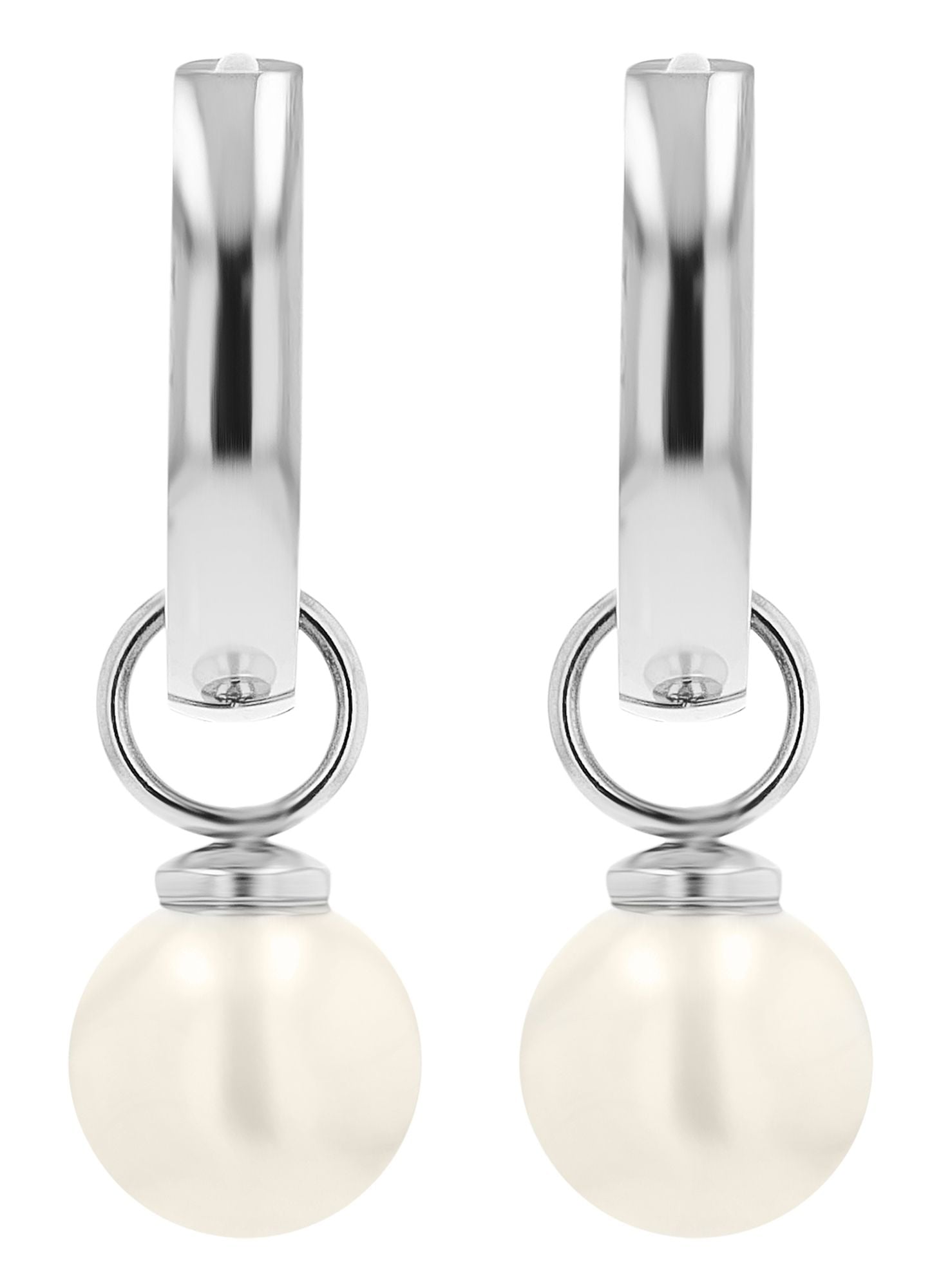 Adelia´s Klappcreolen "Damen Ohrringe – Klappcreole aus Edelstahl mit Perle günstig online kaufen