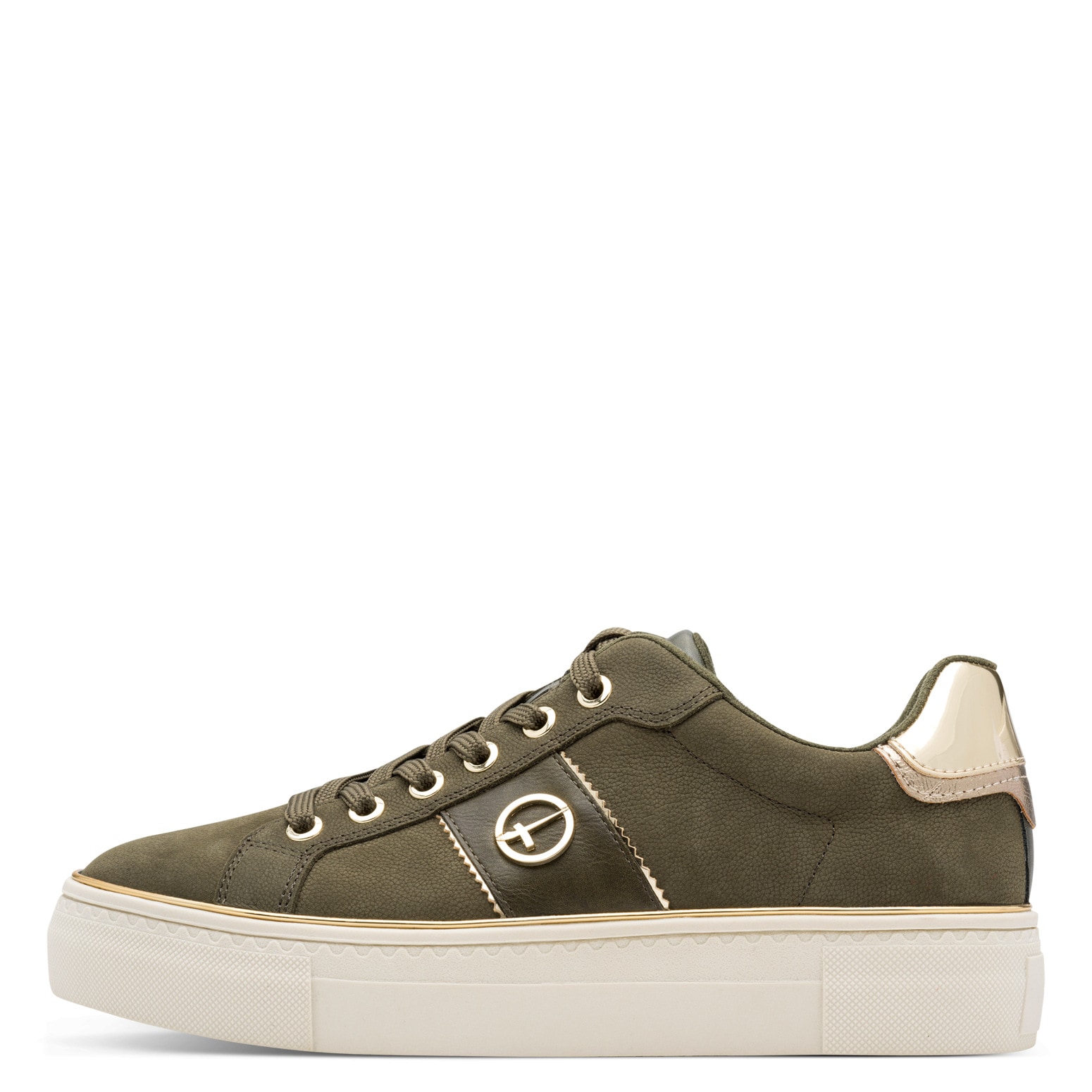 Tamaris Plateausneaker, Freizeitschuh, Halbschuh, Schnürschuh mit glänzendem Kontrastbesatz