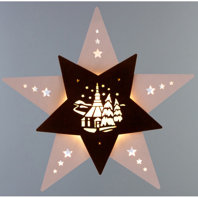 Weigla LED Stern »Seiffener Kirche, Weihnachtsdeko«, 1 flammig-flammig, beleuchtetes  Fensterbild | BAUR