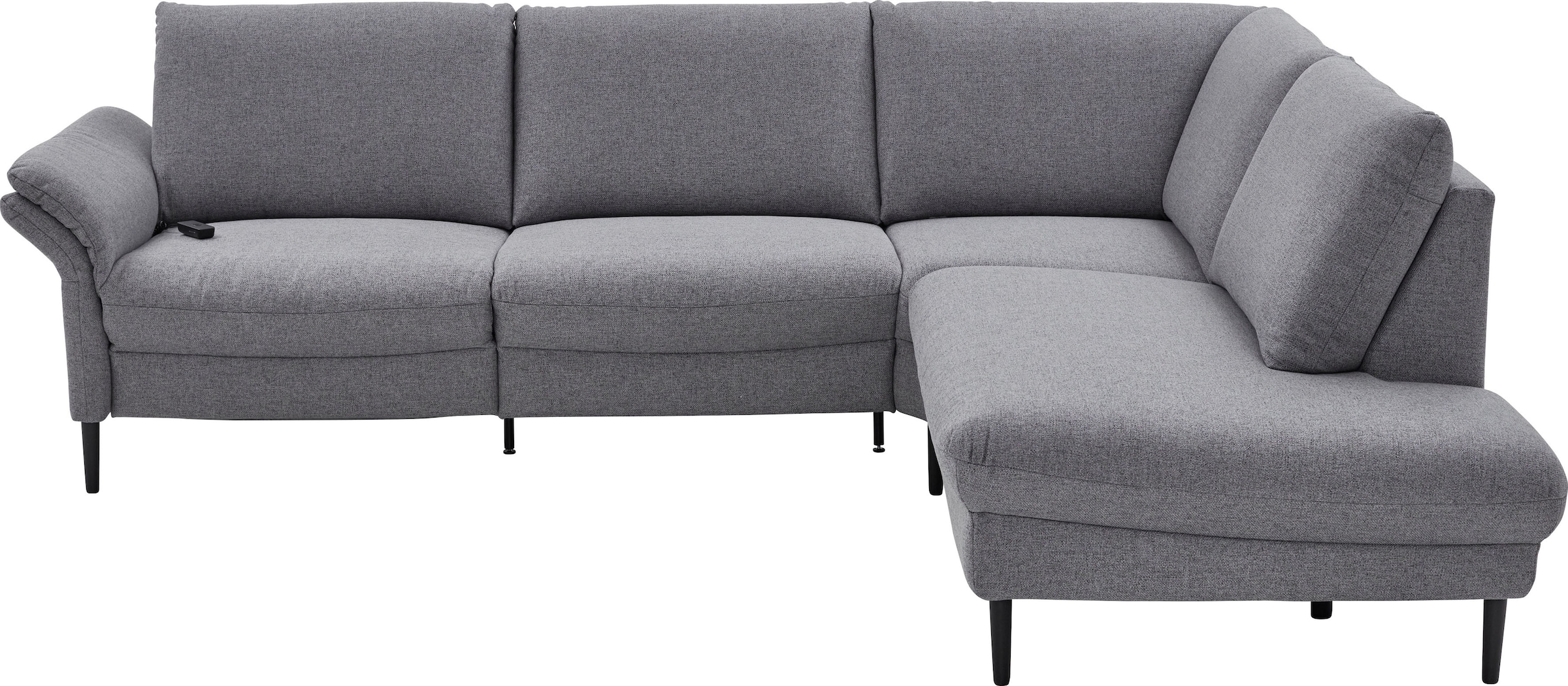 Home affaire Ecksofa "Sarsina: mit Tonnentaschen-Federkern, perfekt zum Entspannen L-Form" inklusive 2 motorischen Relaxfunktionen mit Herz-Waage-Beschlag