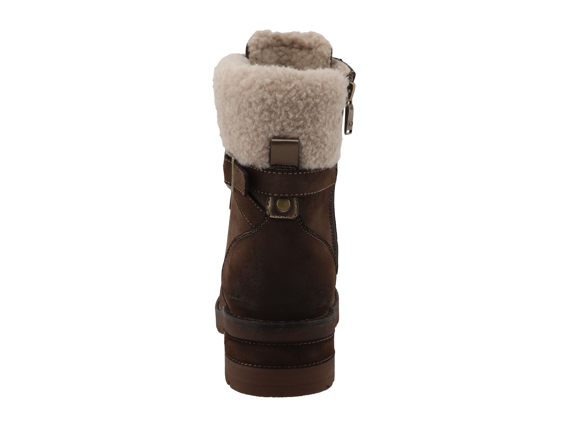 TOM TAILOR Winterstiefelette  Blockabsatz, Winterboots, Schnürboots mit Fellimitat am Schaftrand