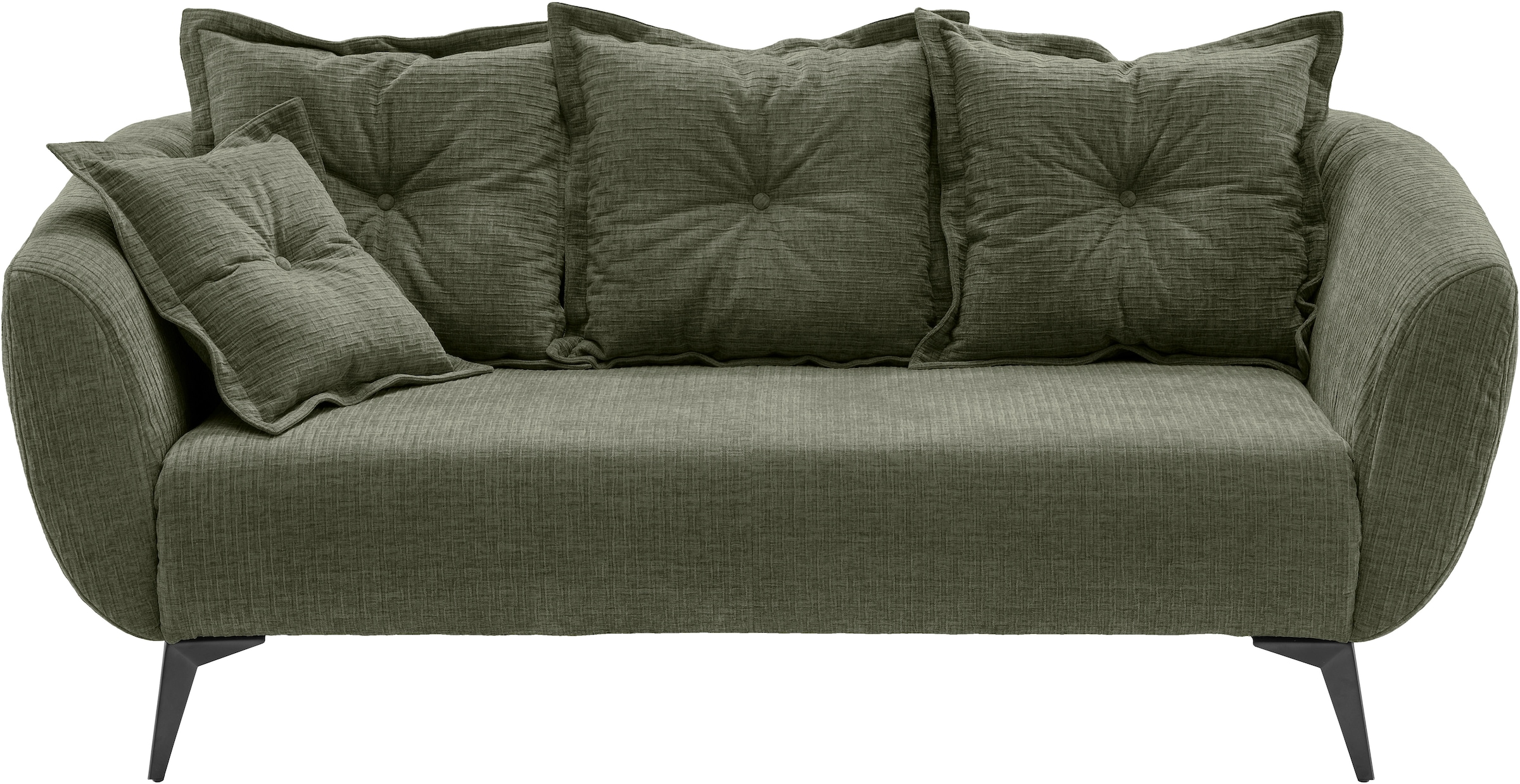 Home affaire 2,5-Sitzer »Baggio, Breite 196 cm zeitlos & elegant, bequem« schwarze Metallfüße