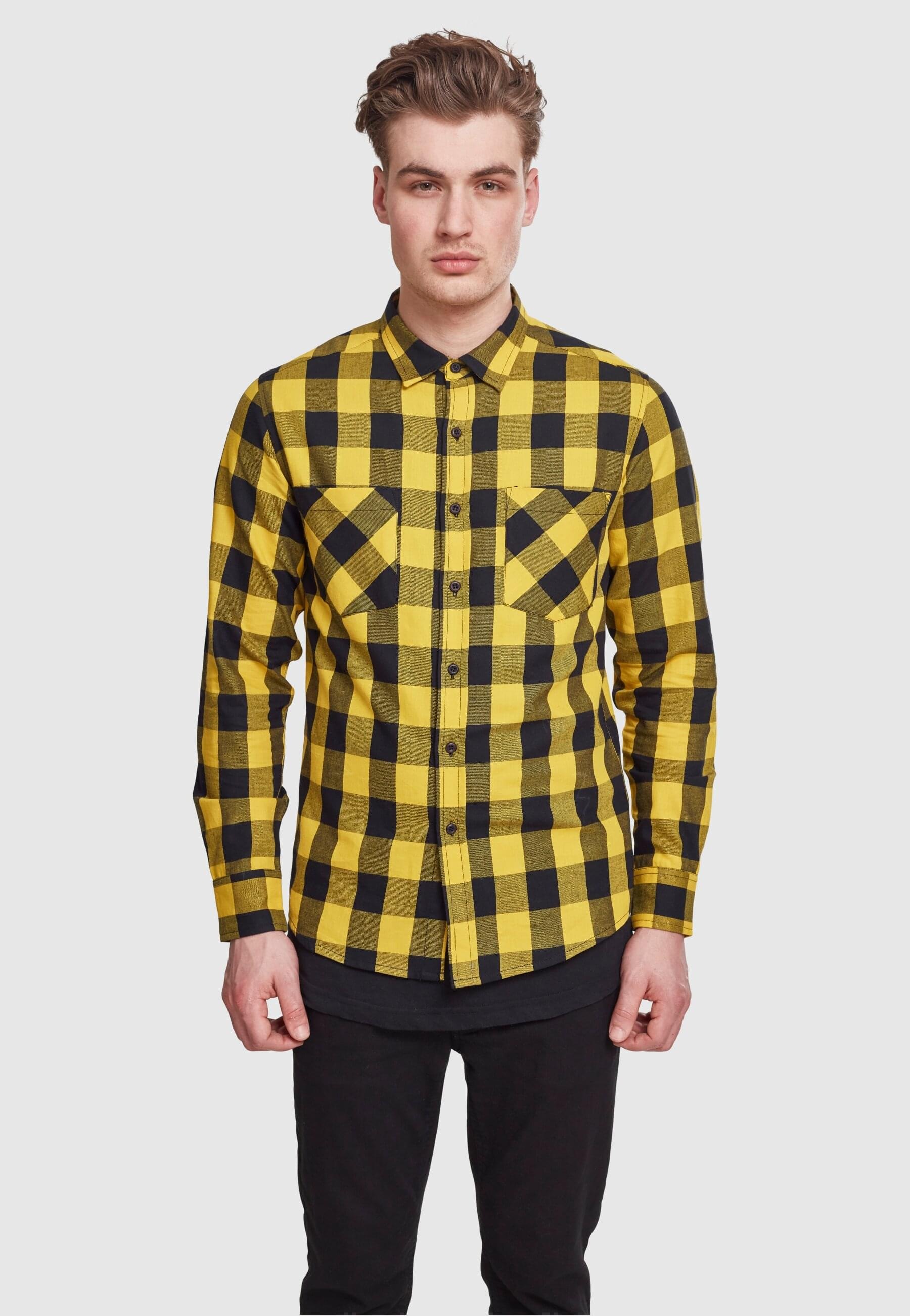 URBAN CLASSICS T-Shirt »Urban Classics Herren Checked Flanell Shirt«, (1 tlg.)