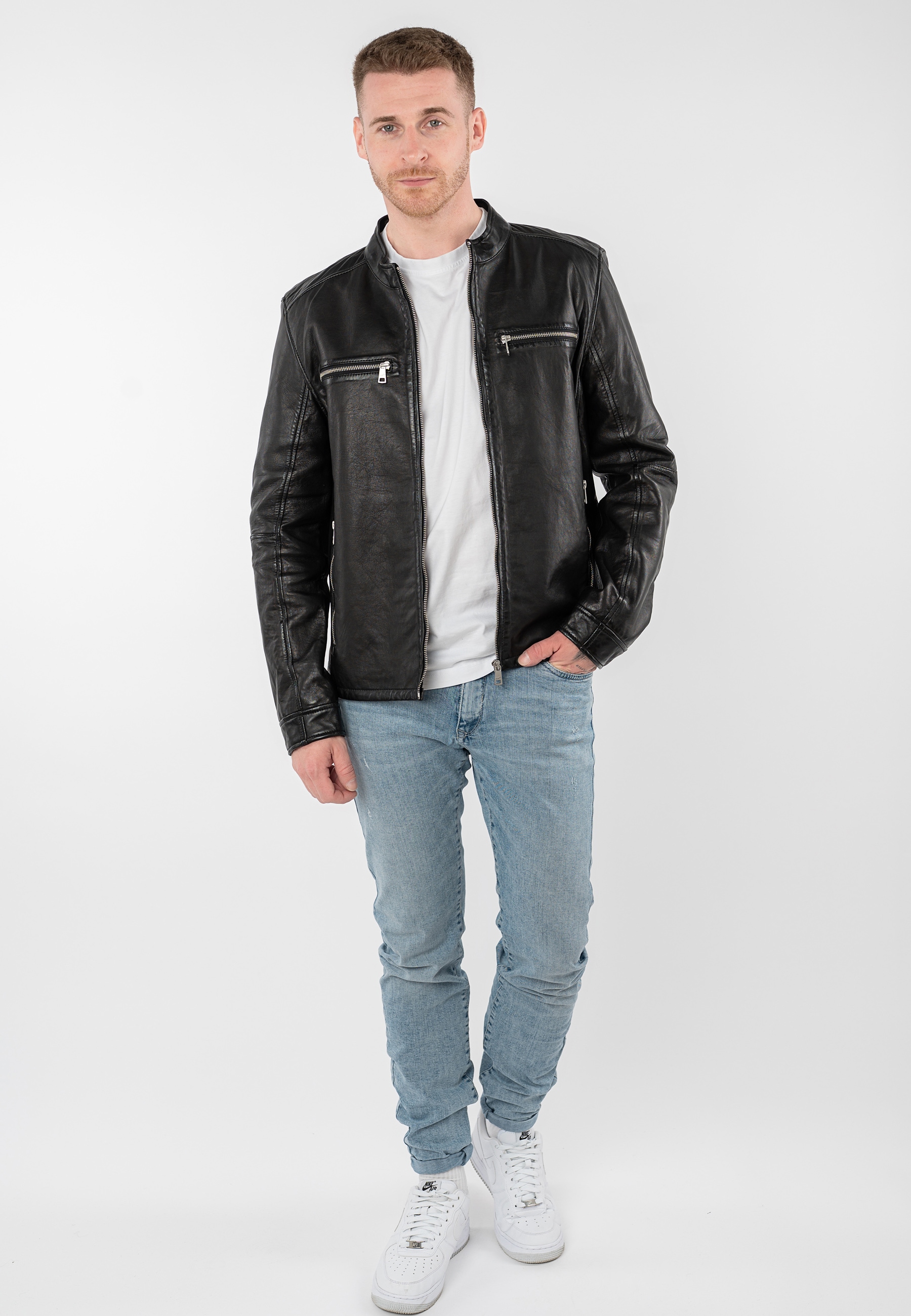 Mauritius Lederjacke »MMBounto« mit Stehkragen