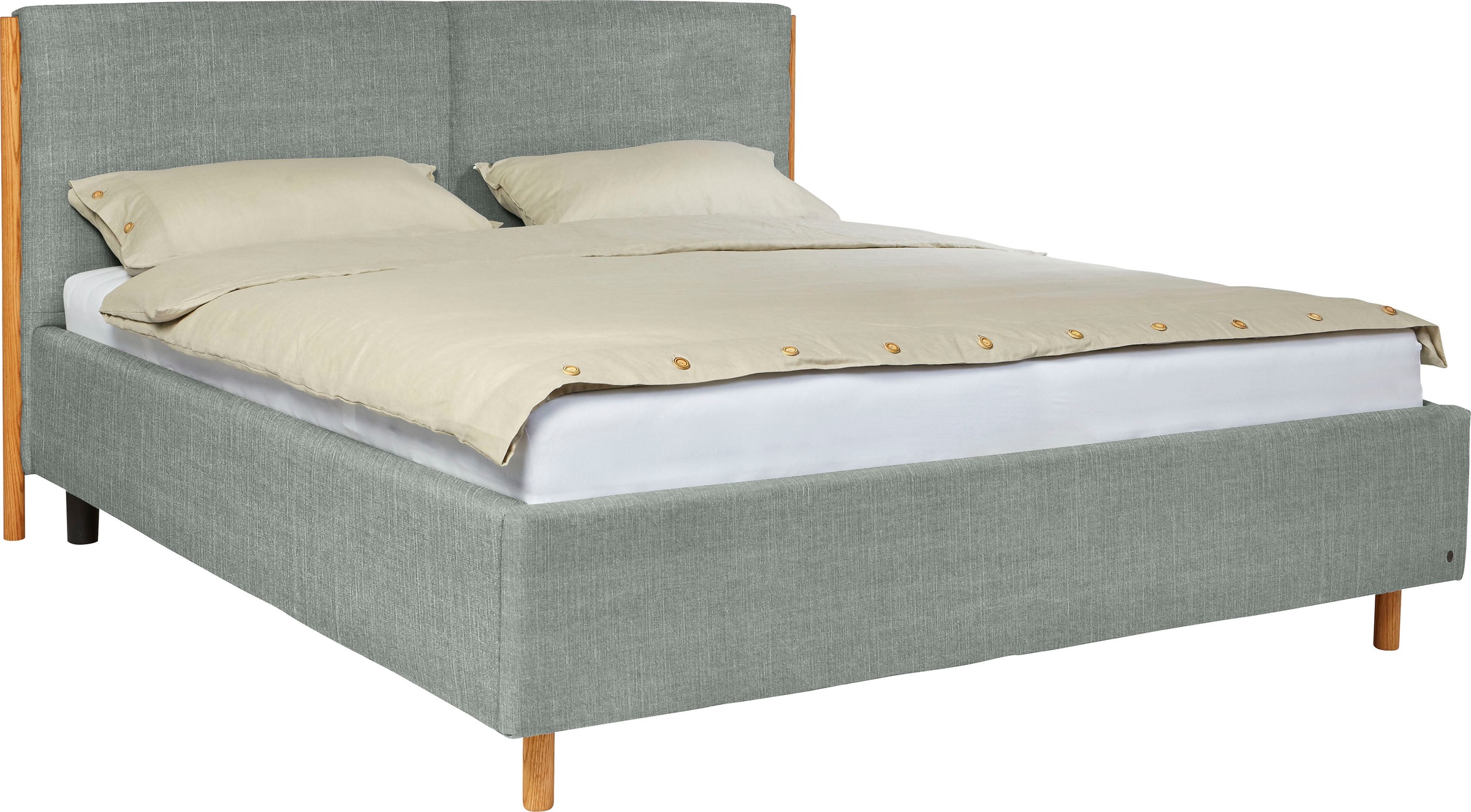 TOM TAILOR HOME Polsterbett »CALIFORNIA BED«, mit seitlichen Holzakzenten am Kopfteil