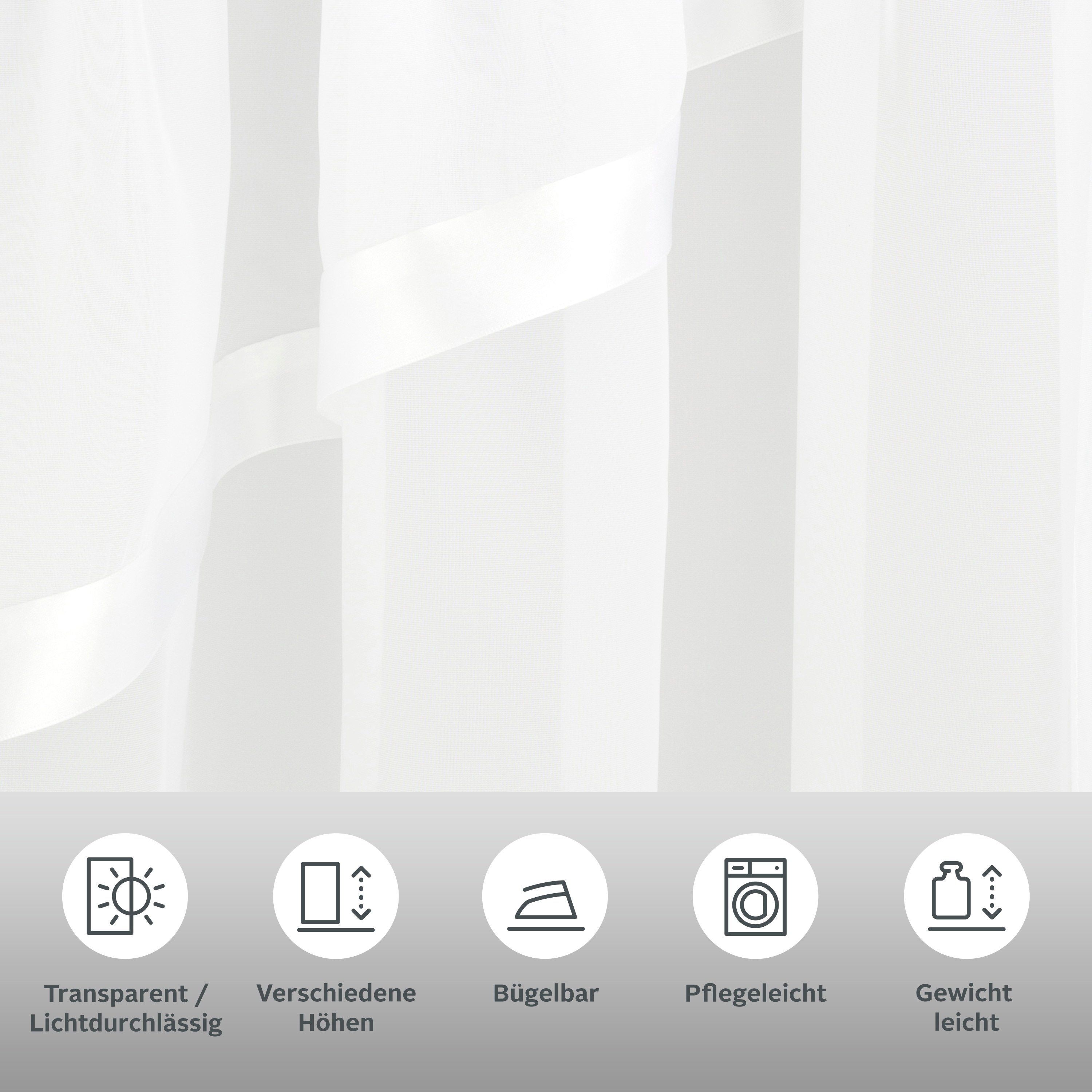 Thumbnail - my home Kuvertstore "Eby" Kräuselband 1 Stk. tlg. Gardine, Fertiggardine, transparent