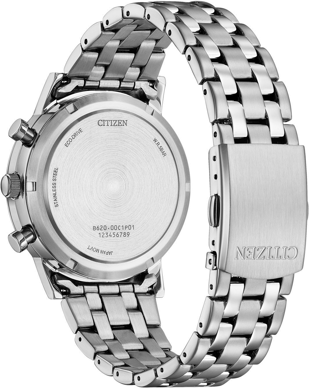 Citizen Chronograph, Armbanduhr, Solar, Herrenuhr, Edelstahlarmband, Datum, Stoppfunktion