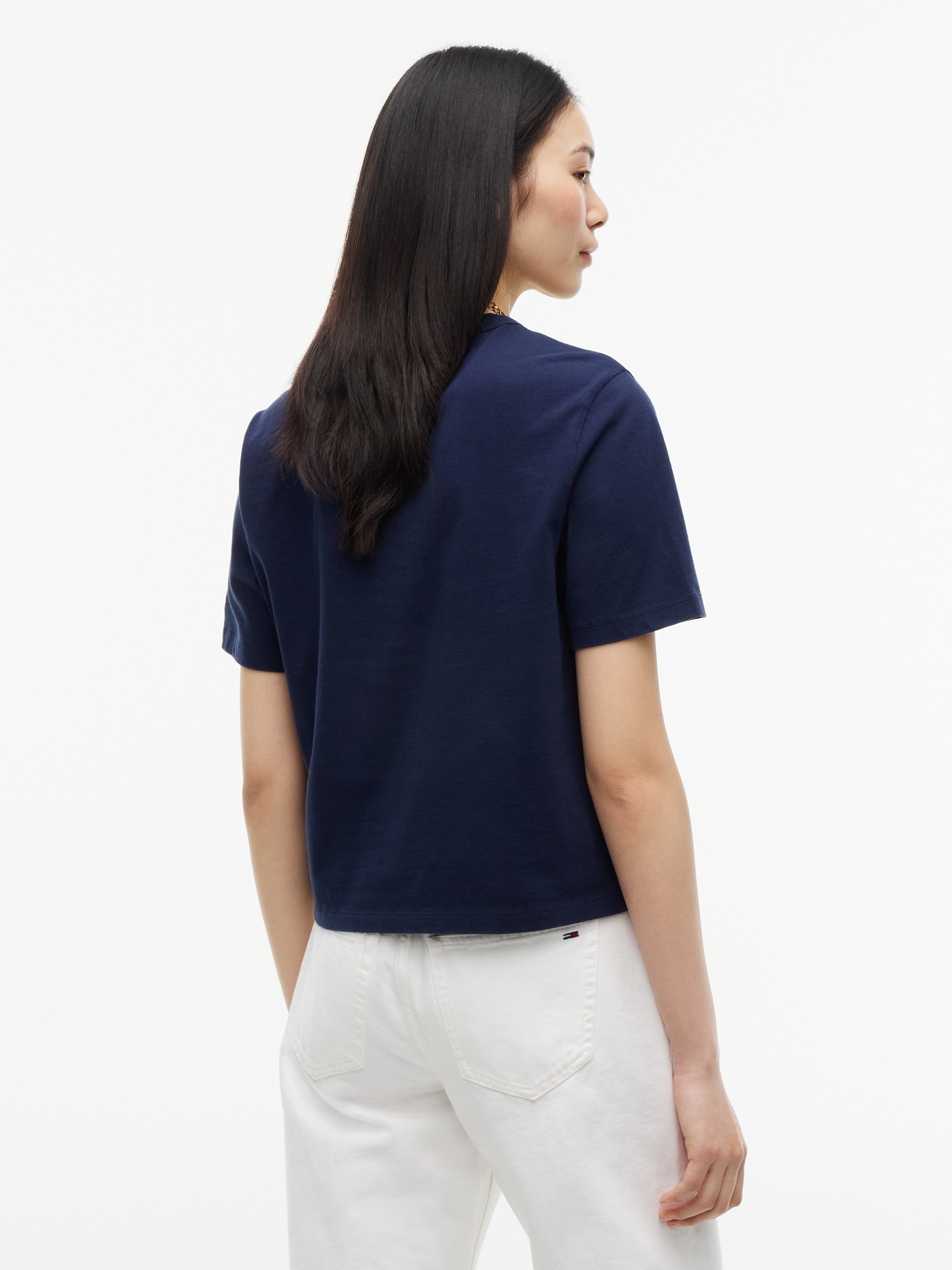 Tommy Jeans Rundhalsshirt »TJW BXY FLAG SS TEE EXT« Baumwolle
