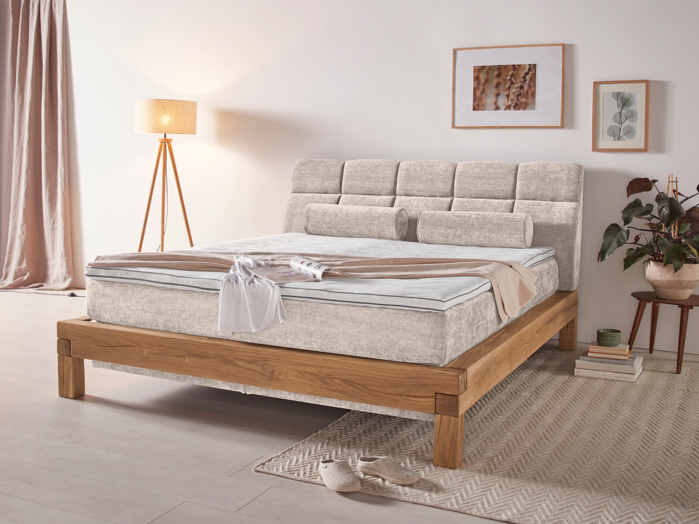 Home affaire »VILLADS inkl. Taschenfederkernmatratze H2-H4 und Topper« Inside-Boxspring, recycelte Bezugsstoffe, Liegefläche 180x200 cm