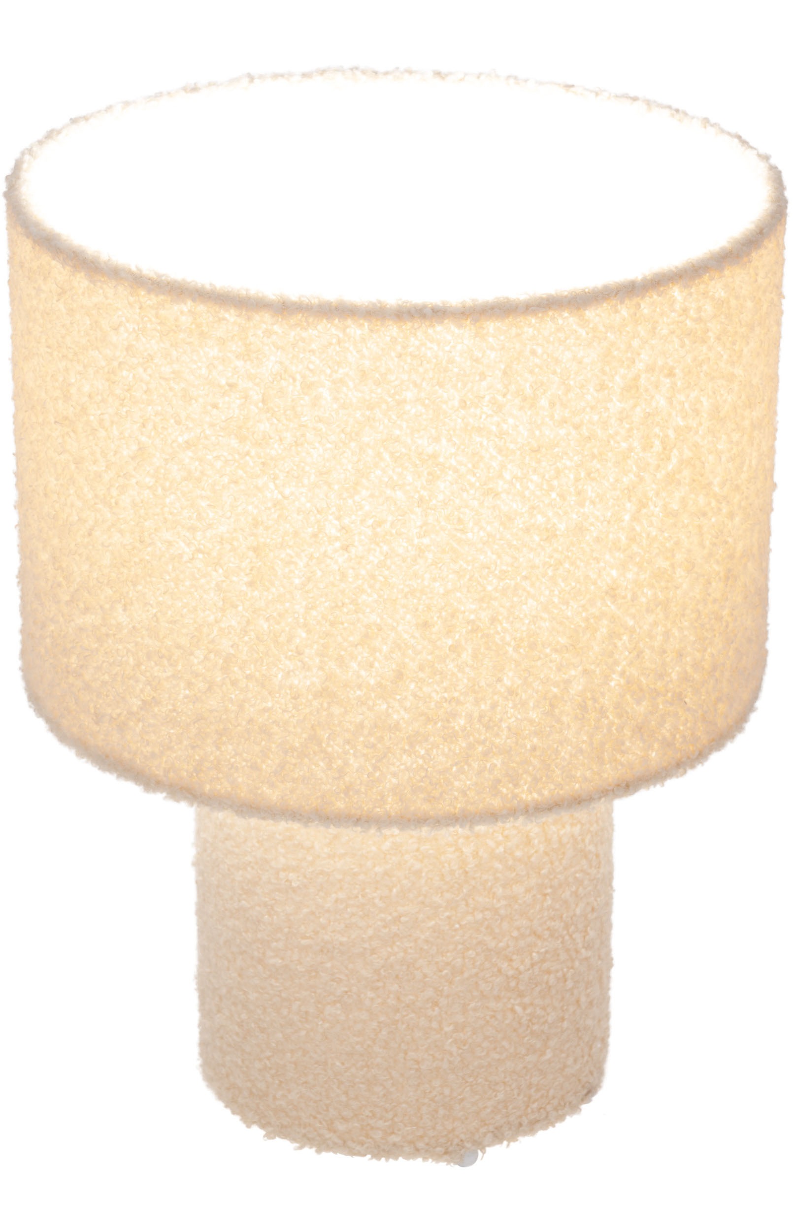 NÄVE Tischleuchte "Fluffy", beige (natur), 1, Ø 23cm H: 31cm, 1 Stk., Leuchten, fluffiger Plüschbezug, H:31cm D:23cm, Zuleitung mit Kippschalter, E27, Tischleuchte 2