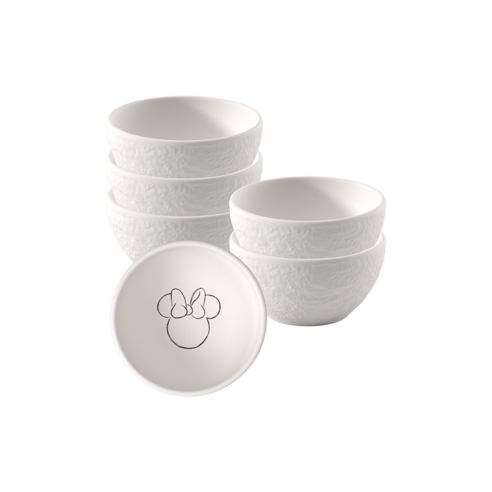 Villeroy & Boch Dipschale "Dipschalen Manufacture Rock Blanc - Mickey Mouse ø 7,7 cm 6er Set weiß" 6 Spülmaschinenfest, Mikrowellensicher