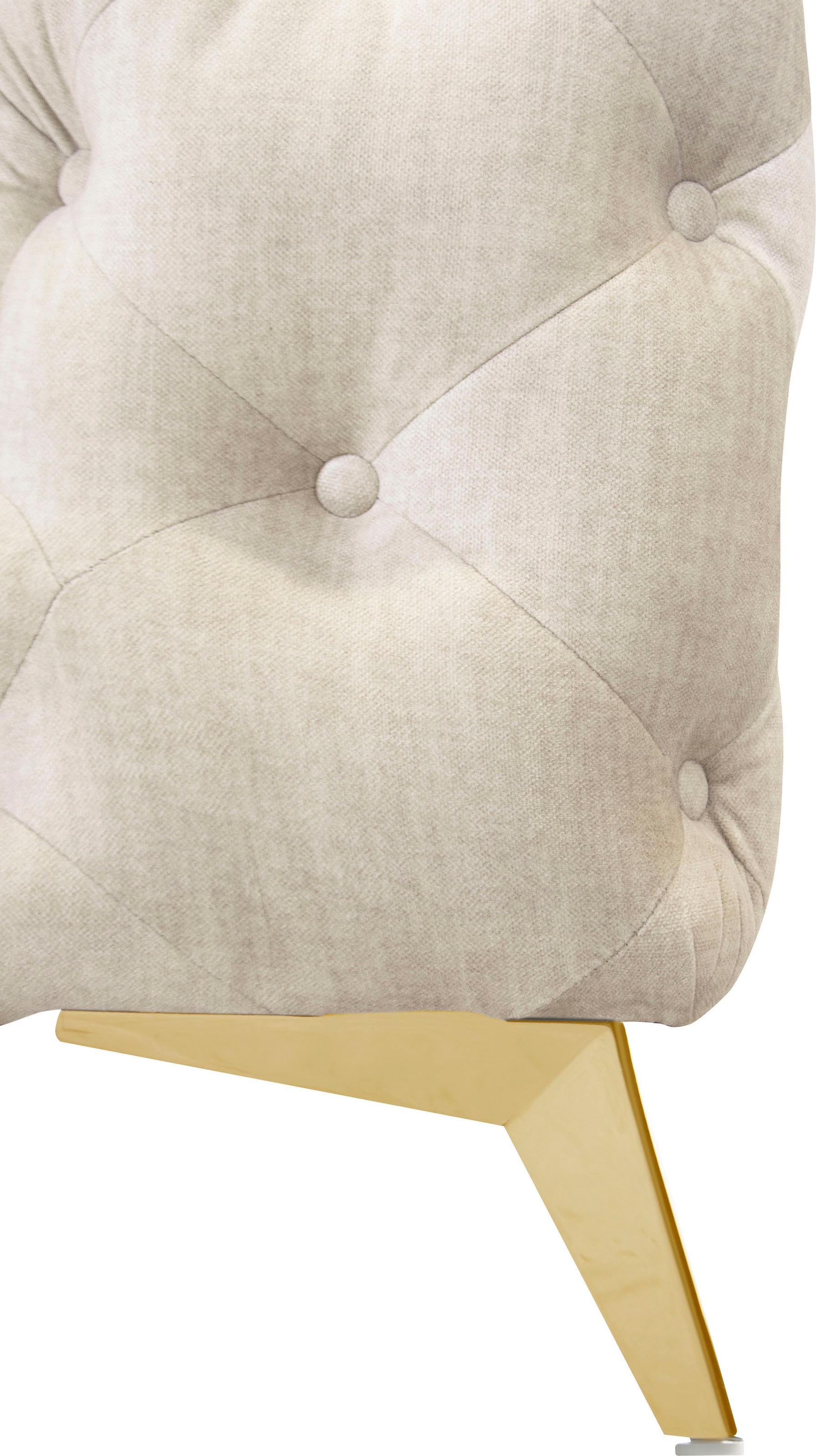 Leonique Chesterfield-Sofa »Ecksofa GLYNIS L-Form mit Wellenunterfederung, Maße B/T/H 264/204/75cm«, aufwändige Knopfheftung, moderne Chesterfield Optik, Fußfarbe wählbar