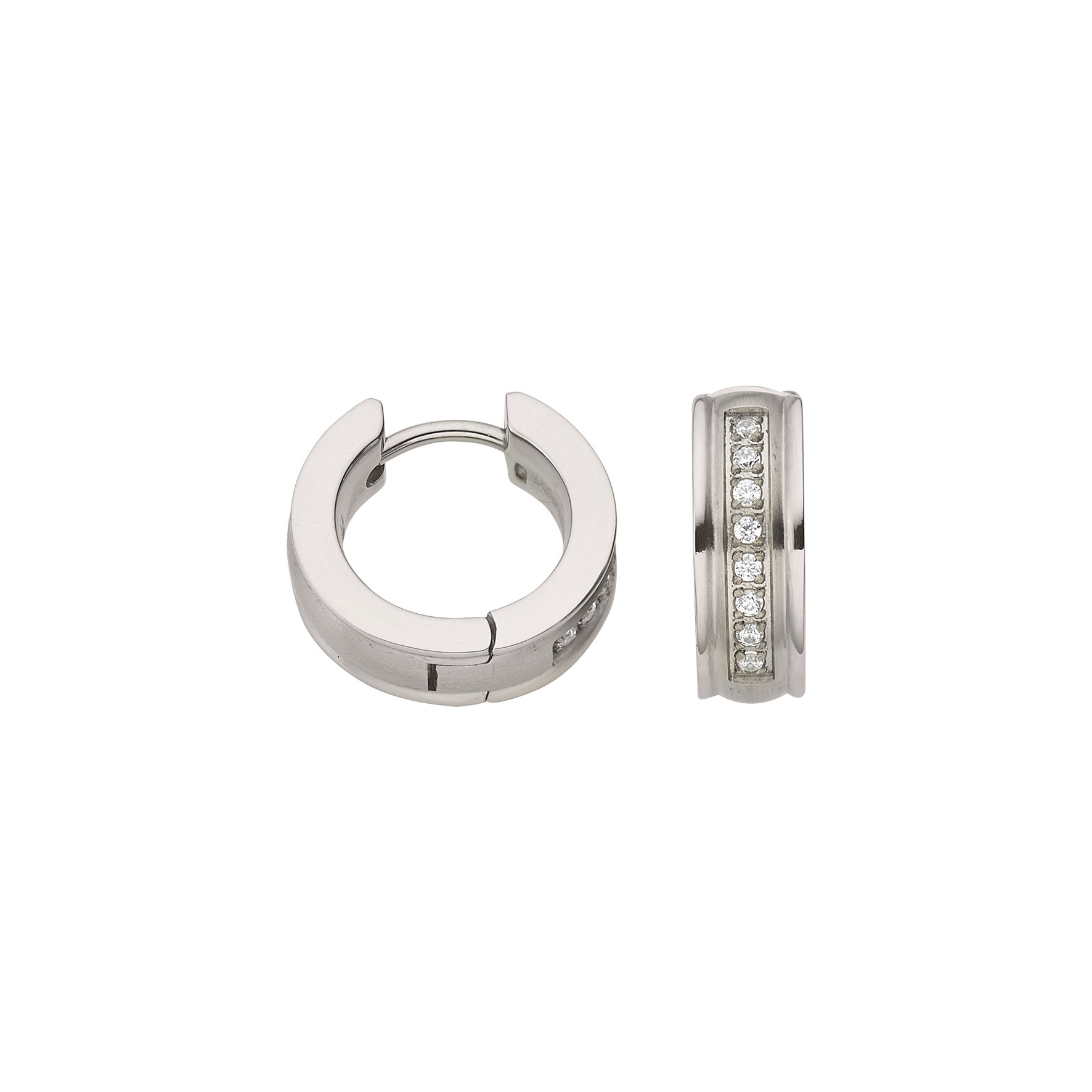 Firetti Paar Creolen »Schmuck Geschenk Titan Ohrschmuck Ohrringe« mit Zirkonia (synth.)