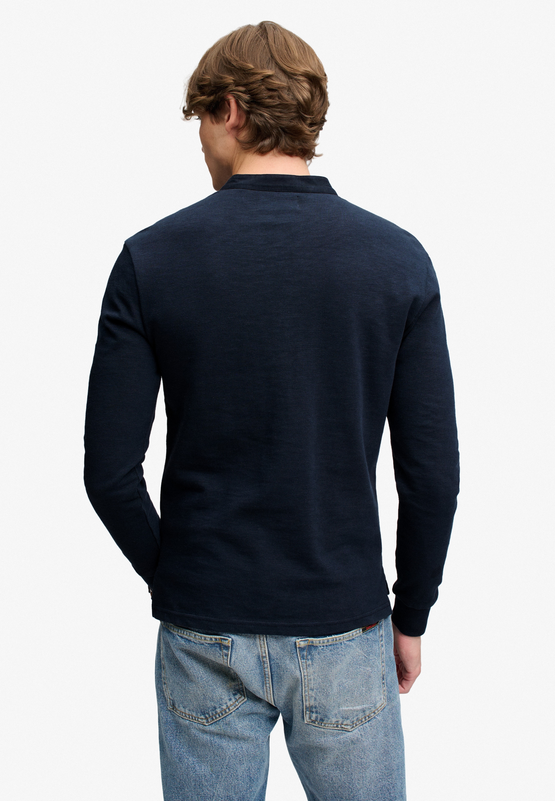 Superdry Langarmshirt »WOVEN PLACKET GRANDAD TOP« Baumwolle, relaxed fit