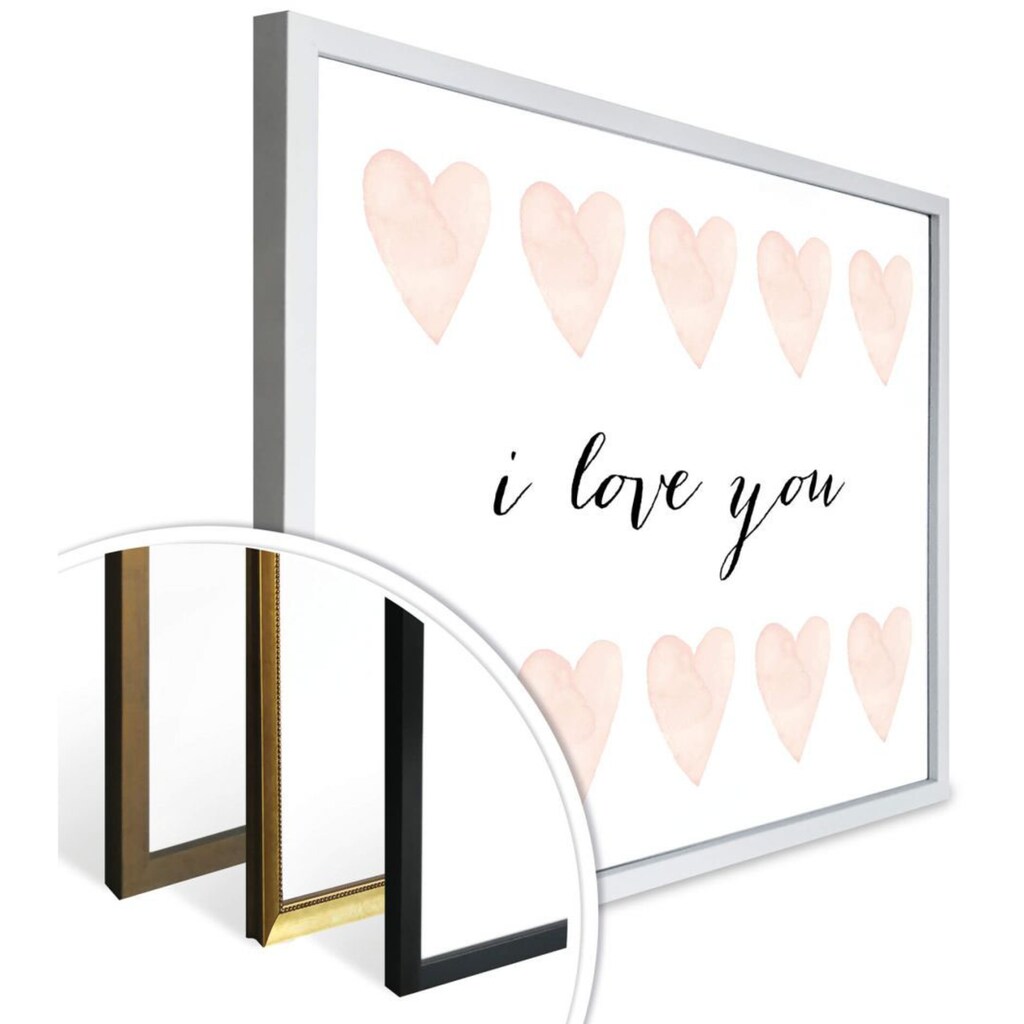 Wall-Art Poster »I love you«, Schriftzug, (1 St.)