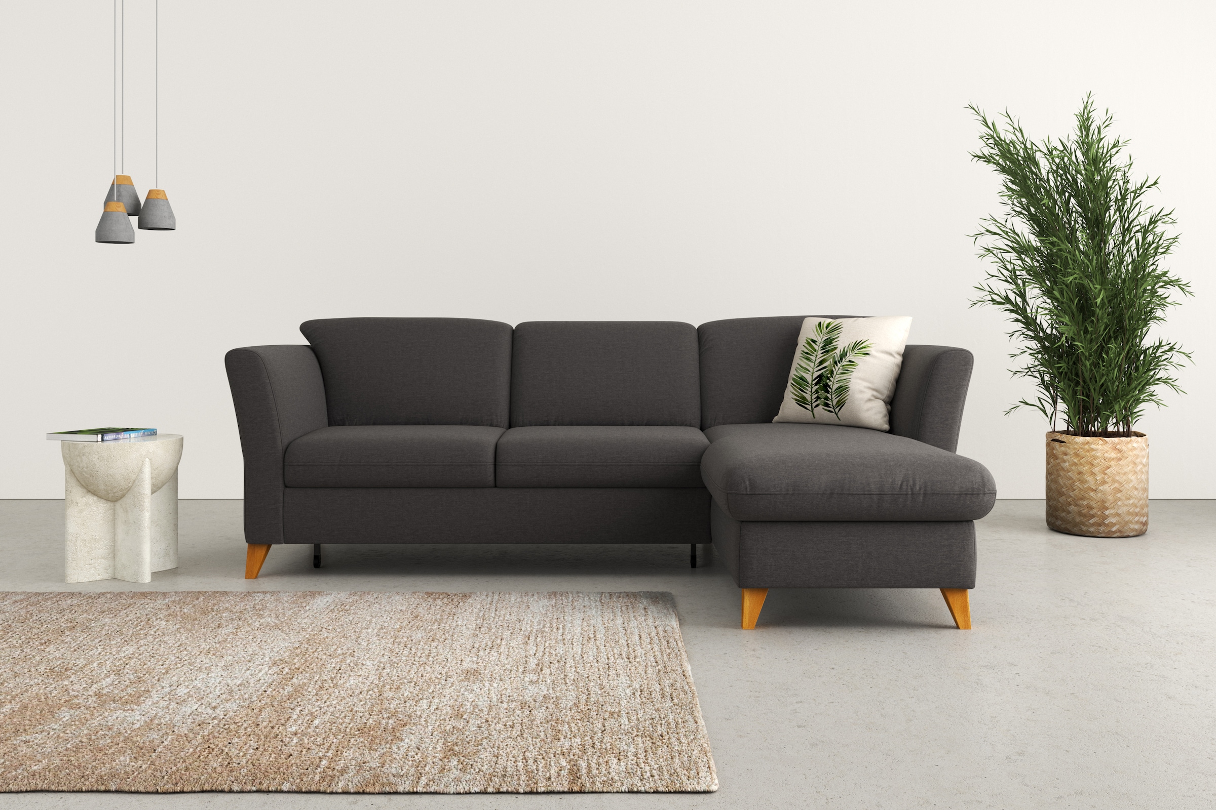 Home affaire Ecksofa "Trelleborg L-Form" Federkern-Polsterung, wahlweise mit Schlaffunktion und Bettkasten