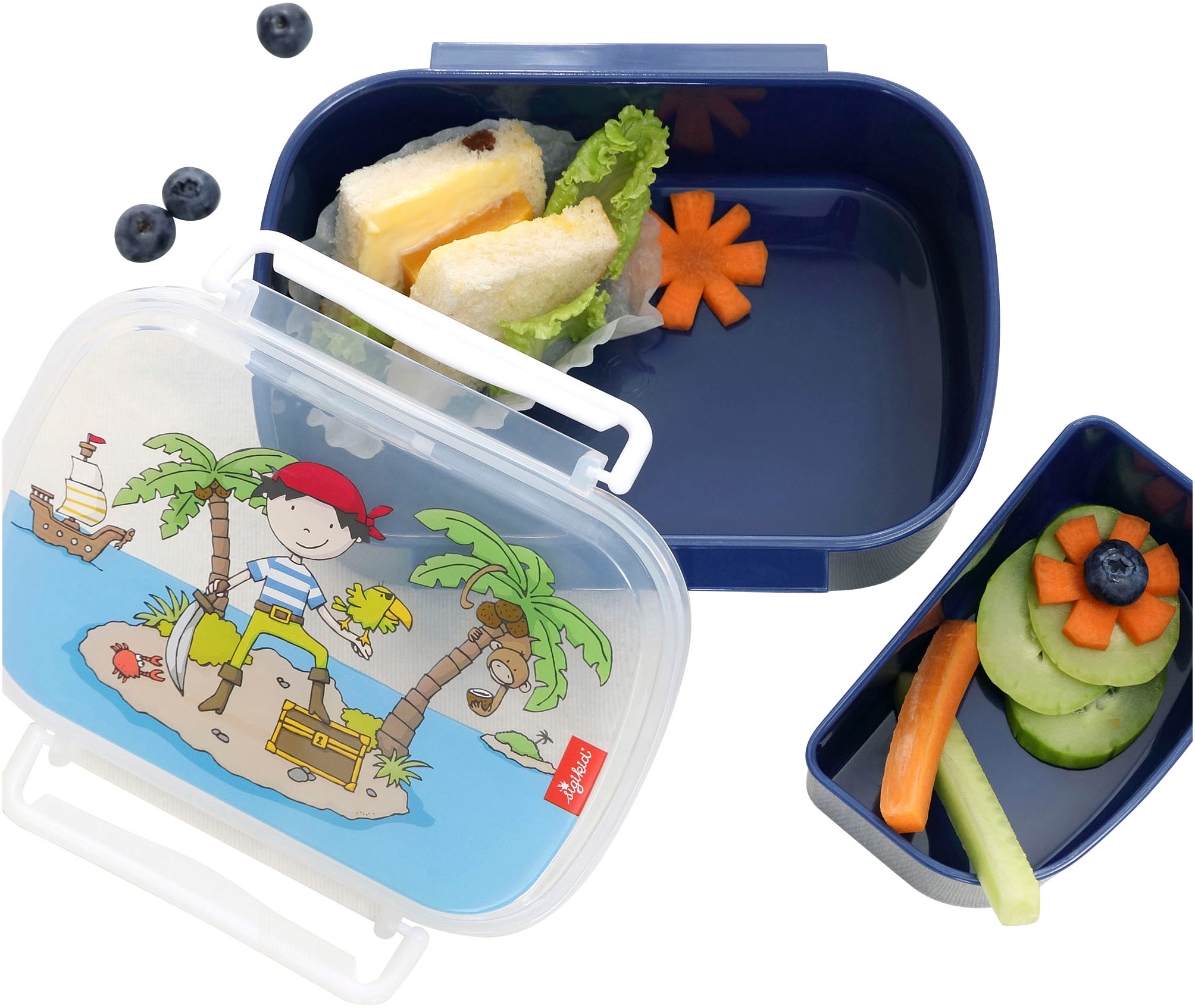 Sigikid Lunchbox »Sammy Samoa blau«, (2 tlg.)