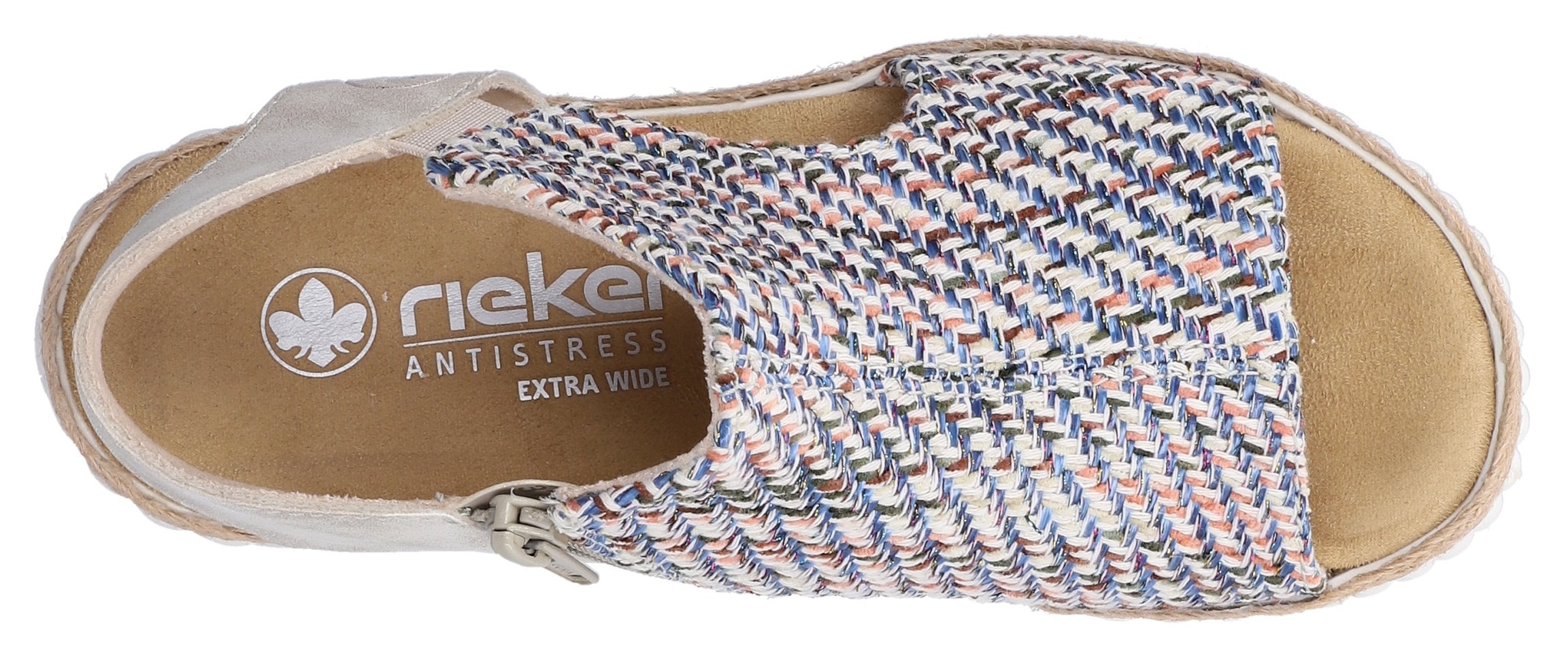 Rieker Schaftsandale  Sommerschuh, Urlaubsschuh, Plateausandale mit Reißverschluss