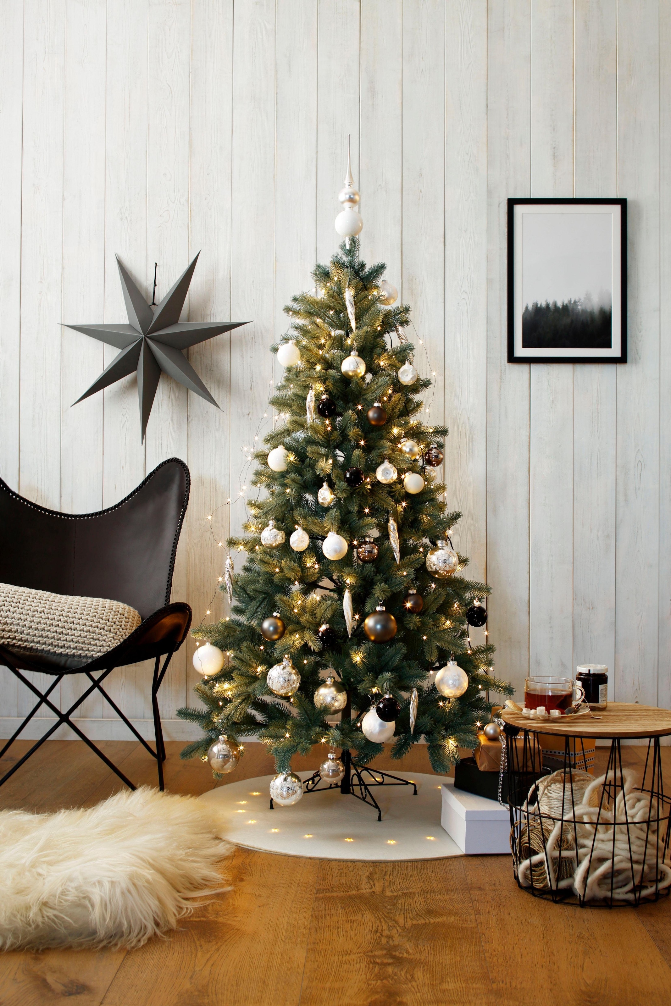 Thüringer Glasdesign Weihnachtsbaumkugel »Eisprinzessin, Weihnachtsdeko, Christbaumschmuck«, (Set, 30 St.), hochwertige Christbaumkugeln aus Glas, mundgeblasen und handdekoriert
