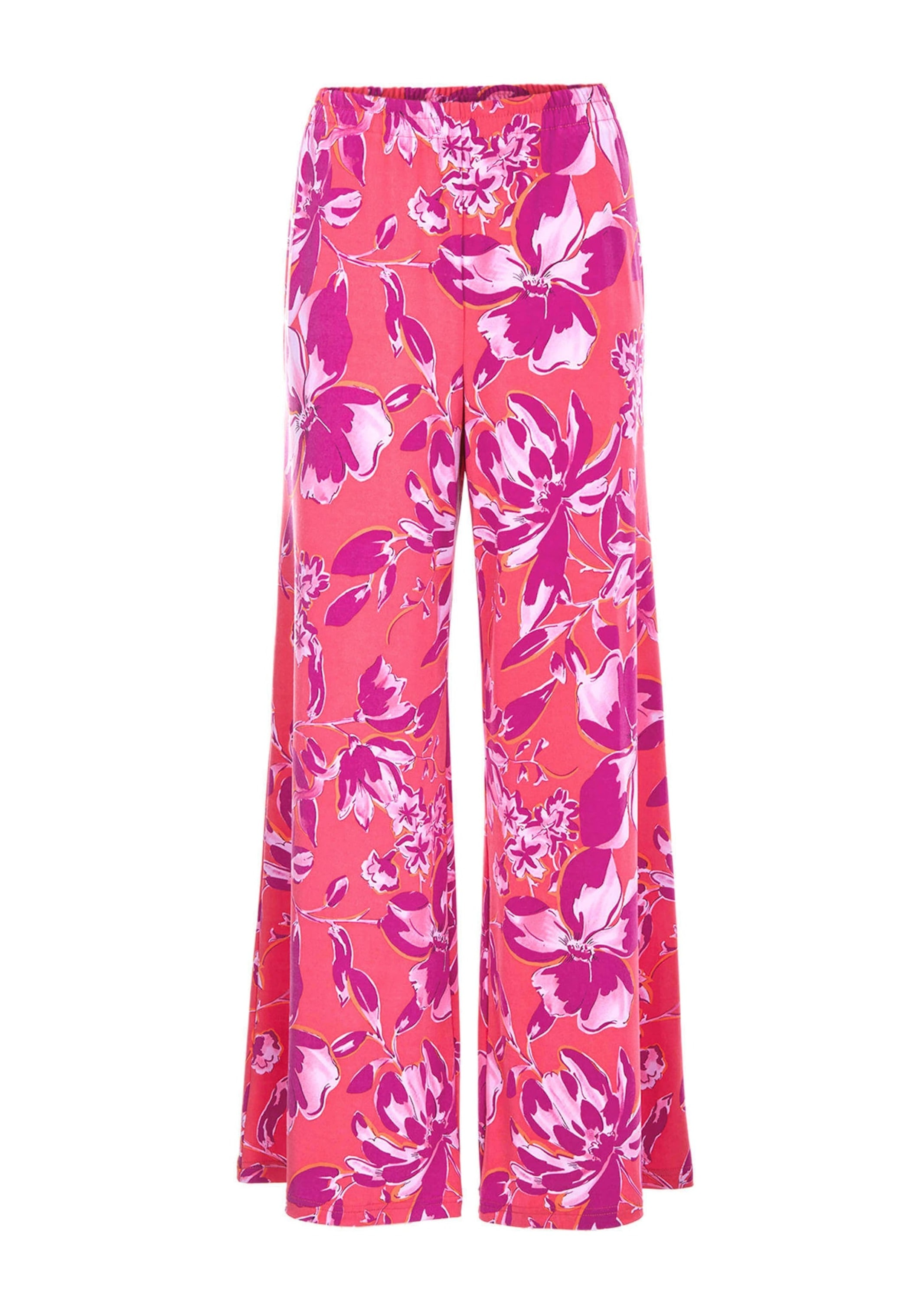 GOLDNER 2-in-1-Hose "Palazzo-Hose mit sommerlichem Druck" farbenfroher Blumendruck