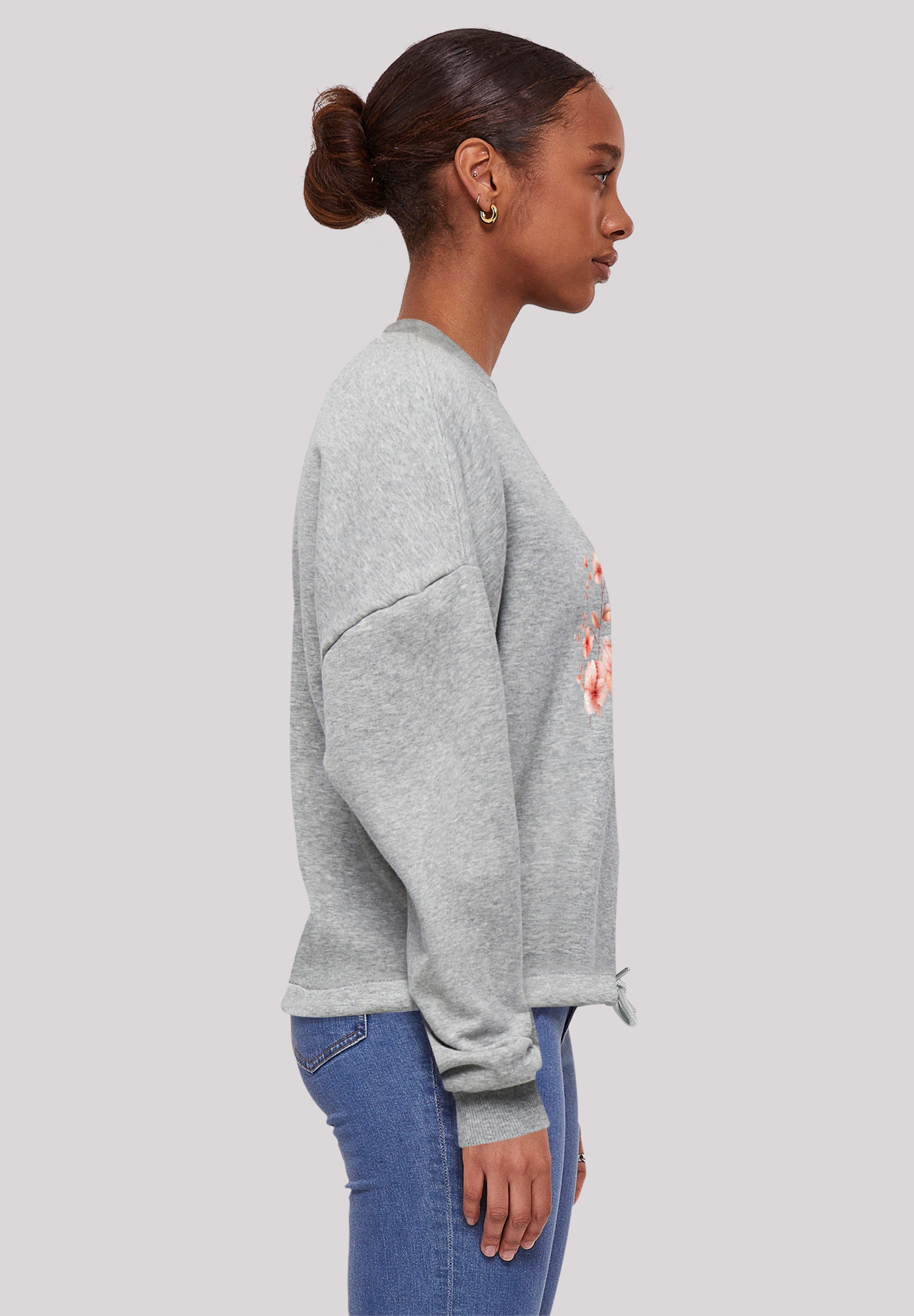 F4NT4STIC Sweatshirt »Rosa Blumenzweig 3D«, Premium Qualität