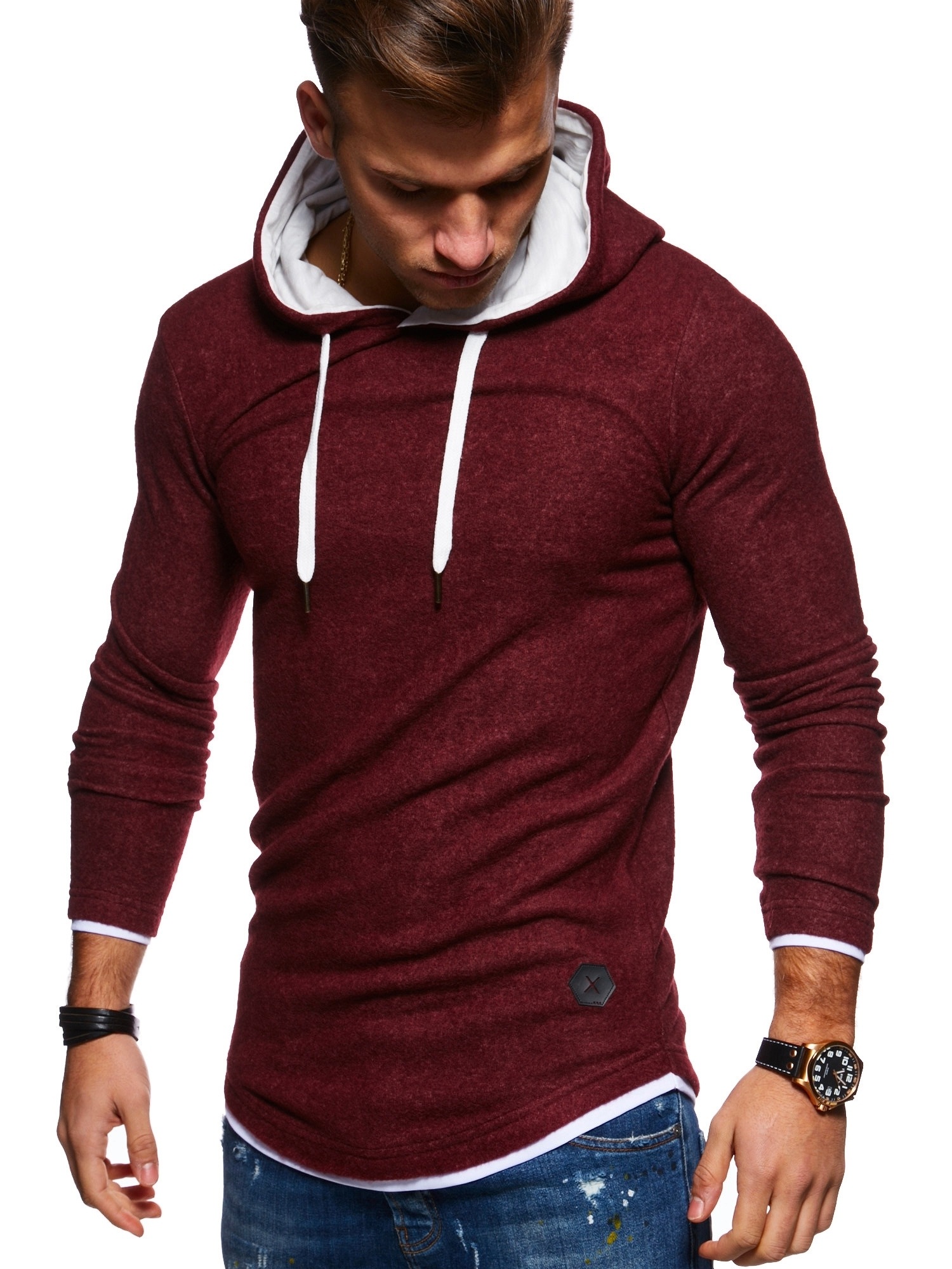 behype Kapuzensweatshirt "LAYER", im trendigen Layer-Look