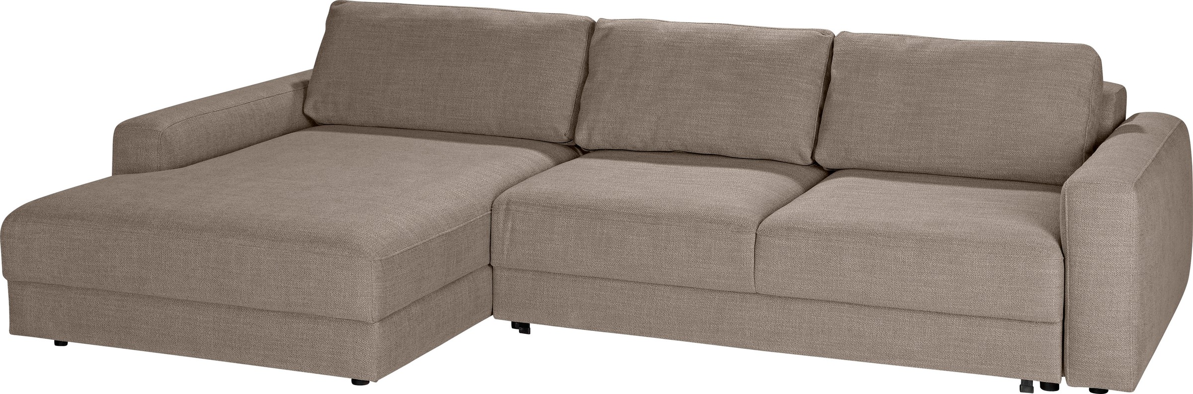 TRENDMANUFAKTUR Ecksofa »Bourbon II, hoher Sitzkomfort, extrabreite Recamiere für Relaxkomfort«, wahlweise mit Bettfunktion und Bettkasten, zeitlos und elegant, L-Form